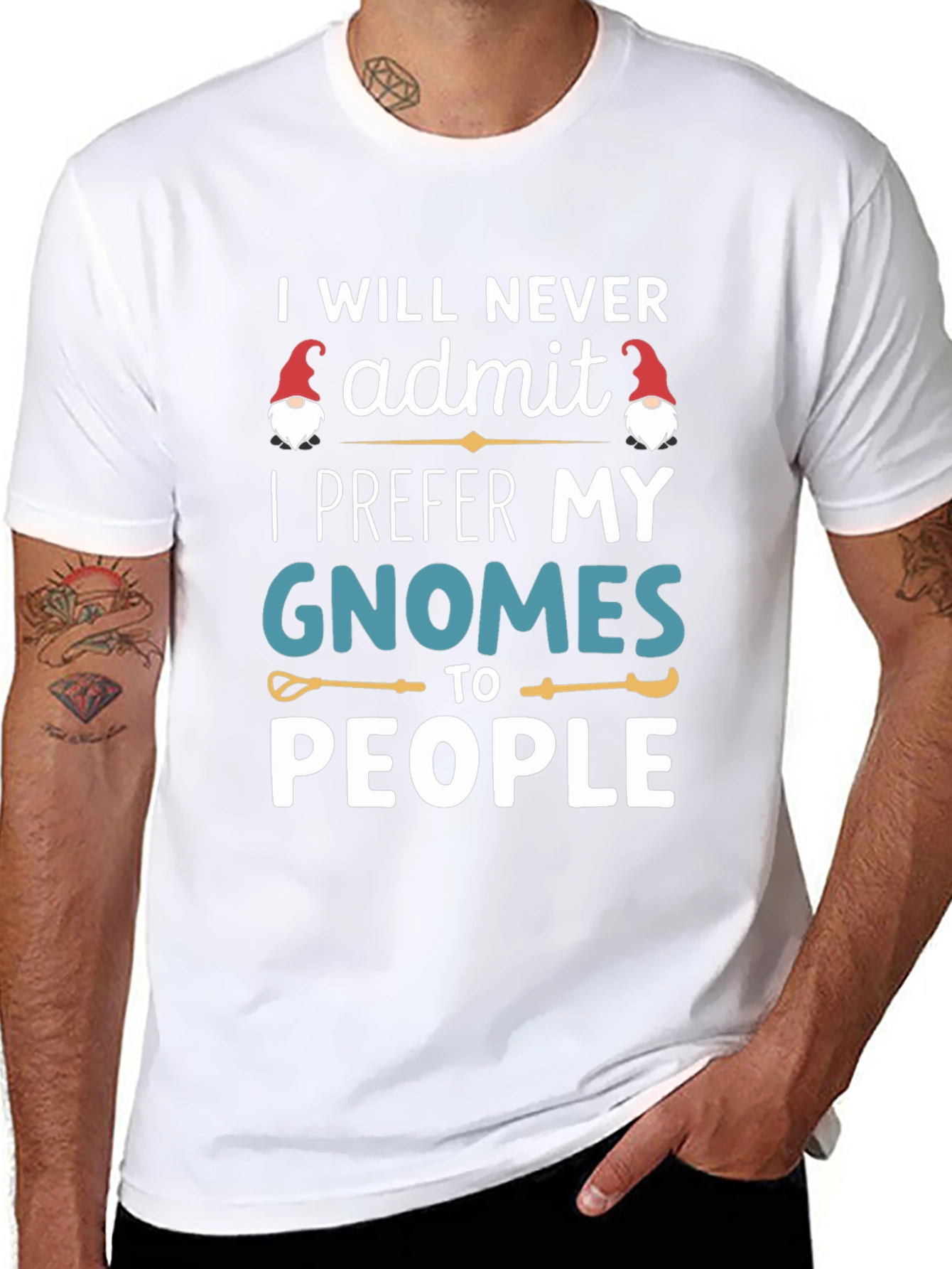 Black Gnomes Before People Graphic Tee view 8