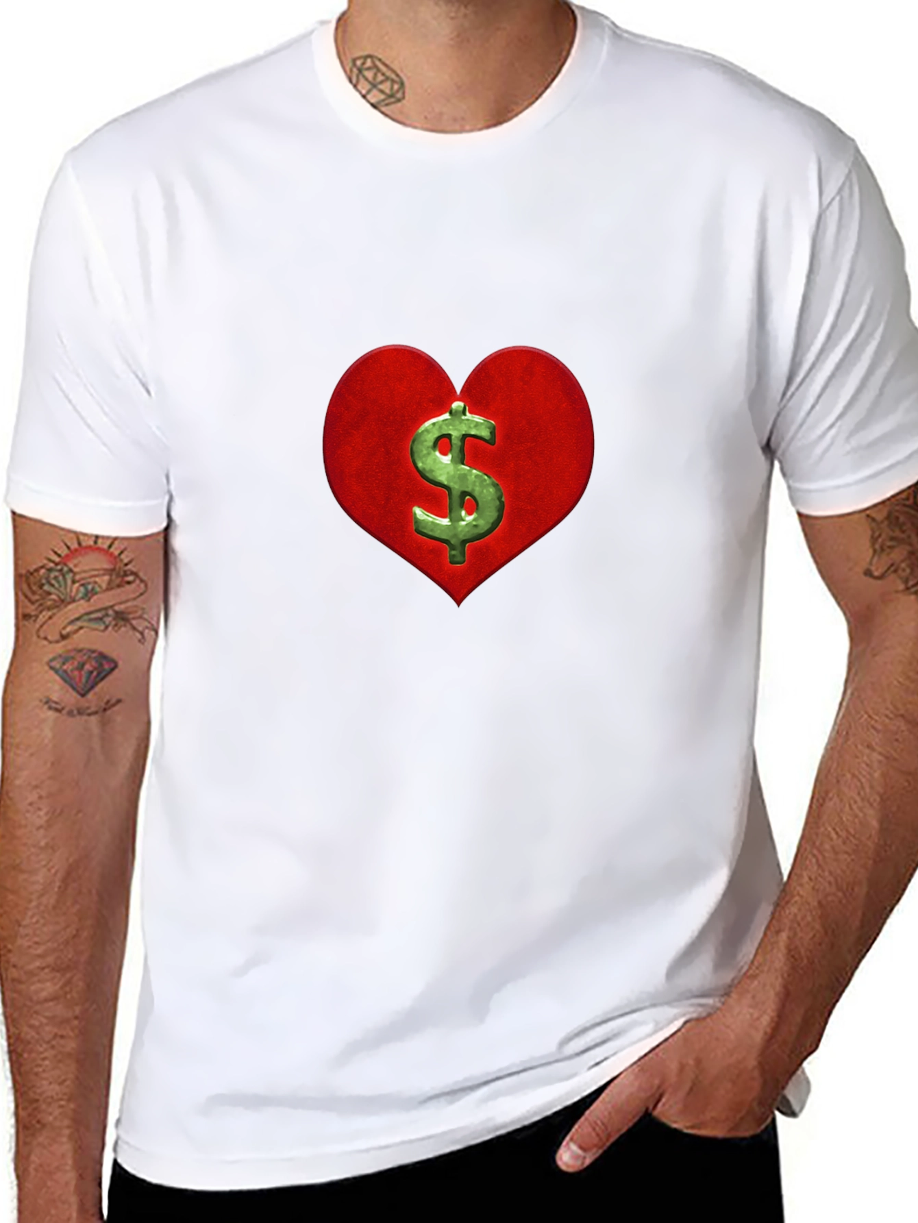 Black Heart & Money Graphic T-Shirt view 8