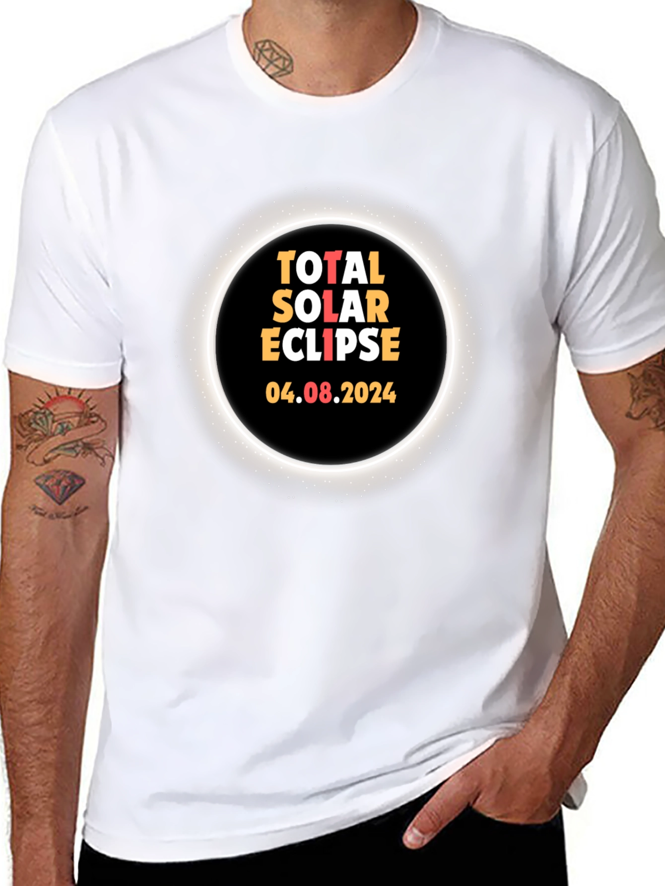 Black Total Solar Eclipse 2024 T-Shirt view 8