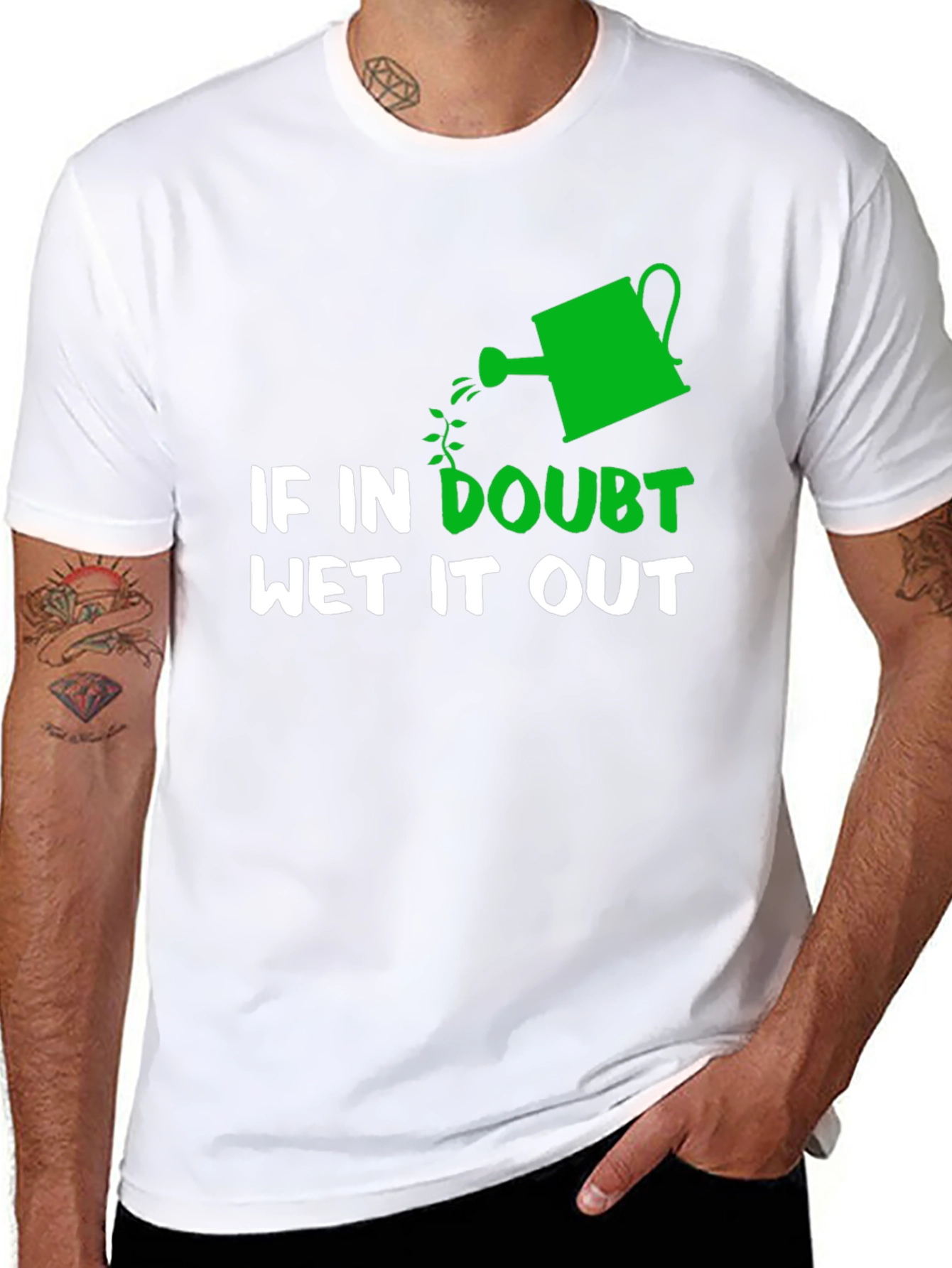 Black If In Doubt Wet It Out Gardening Humor T-Shirt view 8