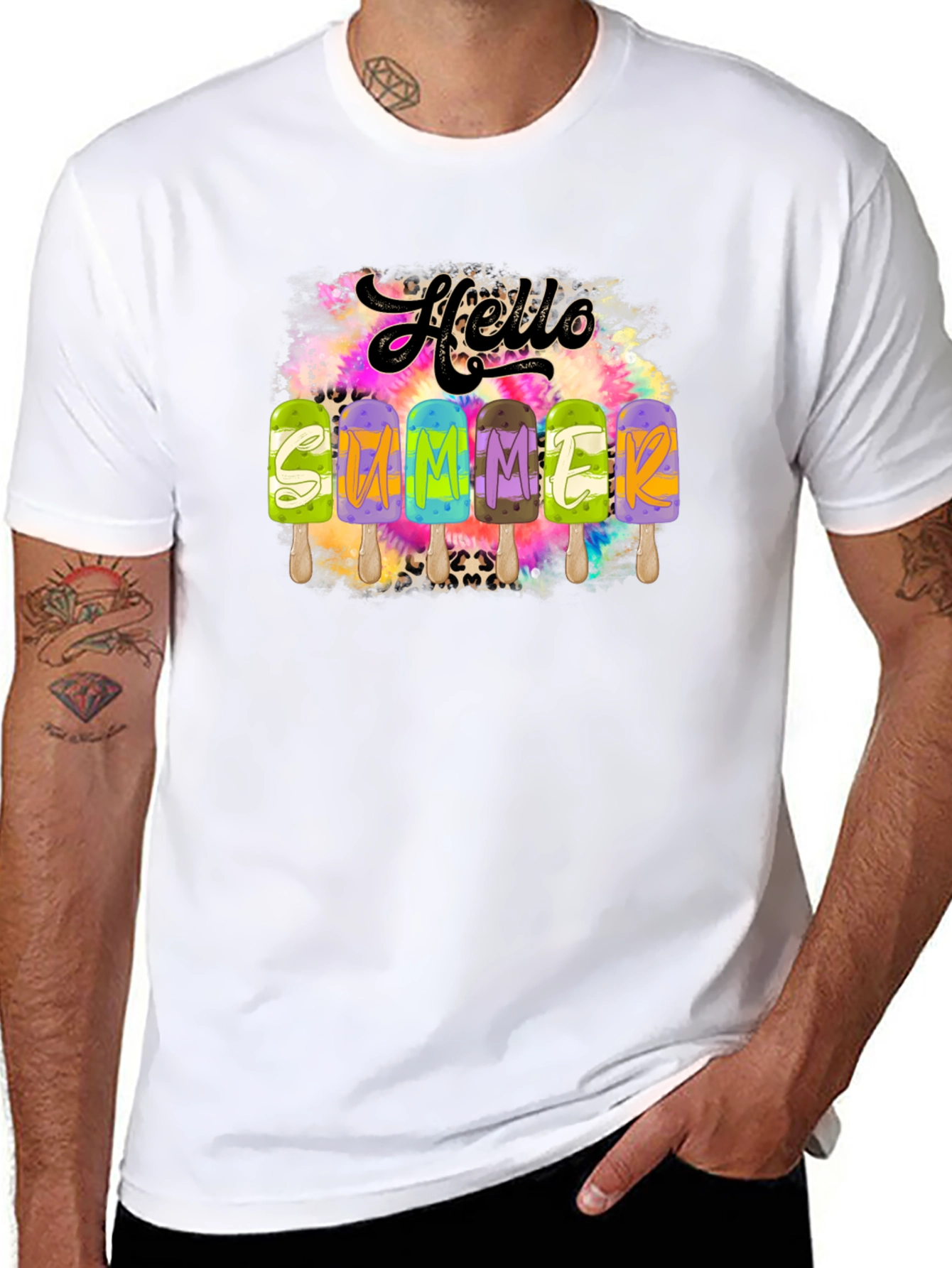 Black Hello Summer Popsicle Graphic Tee view 8