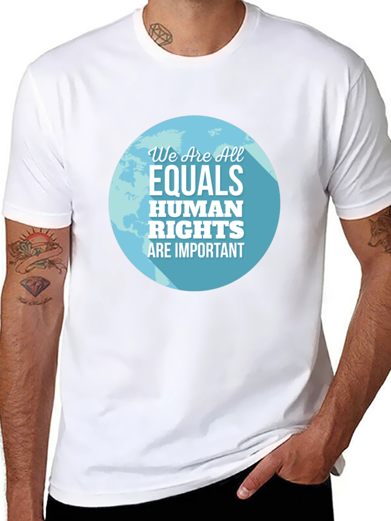 Black Equality Human Rights Graphic Tee - Black view 8