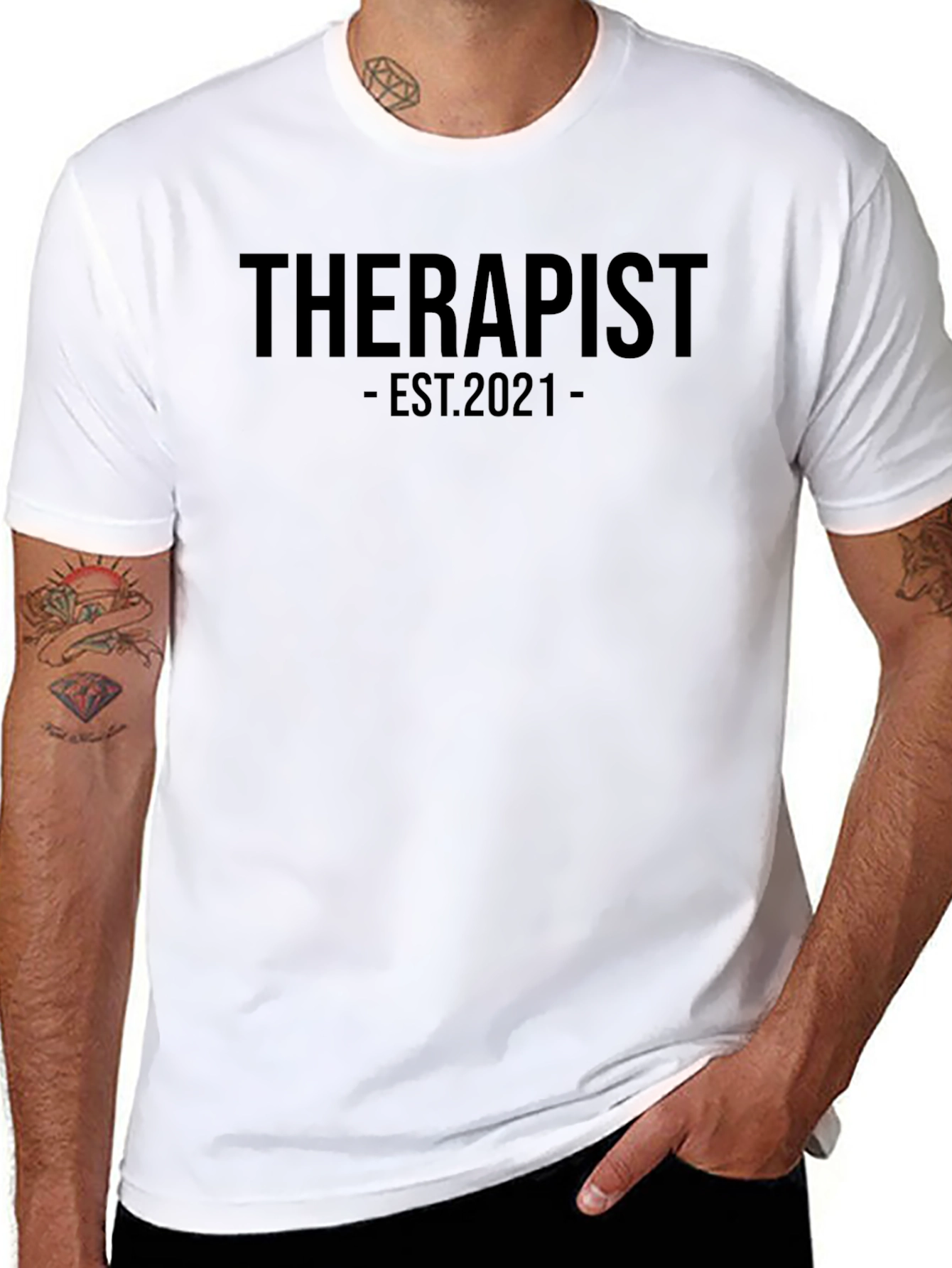 Black Therapist EST. 2021 T-Shirt - Premium Unisex Tee view 8