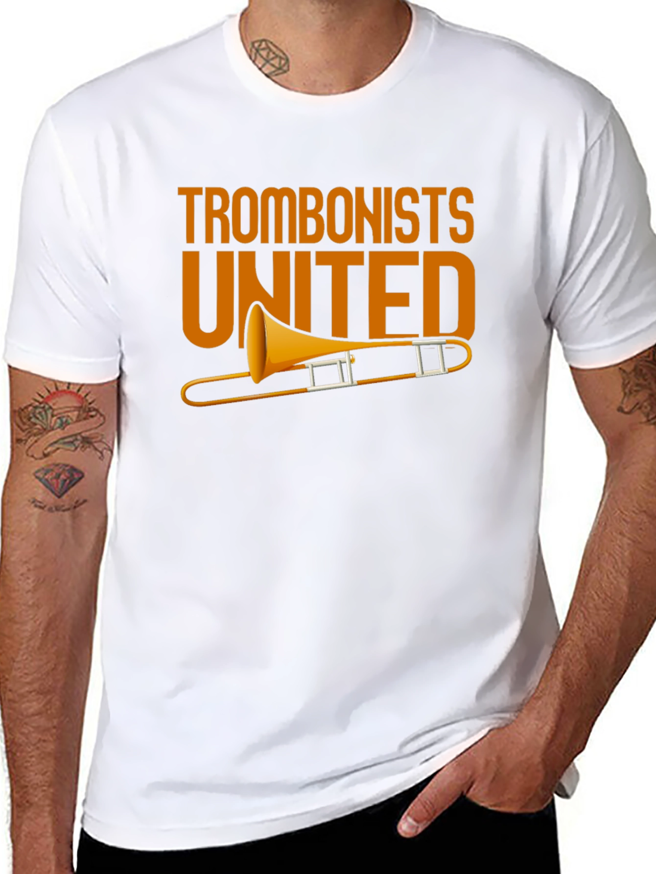 Black Trombonists United Graphic T-Shirt - Music Lover Tee view 8