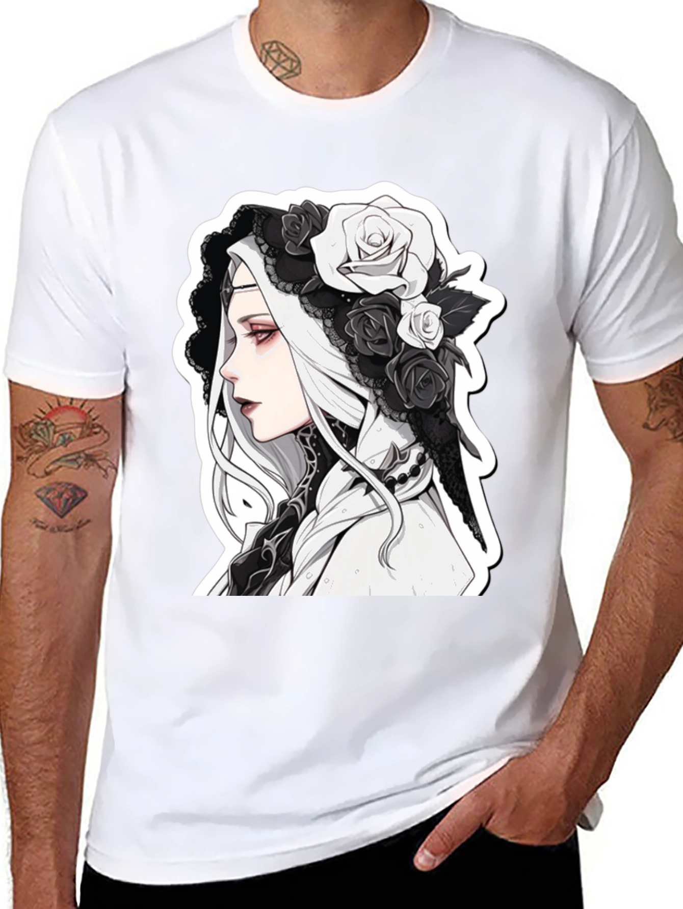Gothic Anime Black T-Shirt - 8