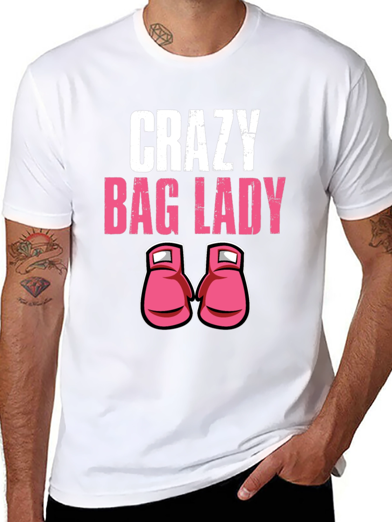 Black Crazy Bag Lady T-Shirt view 8