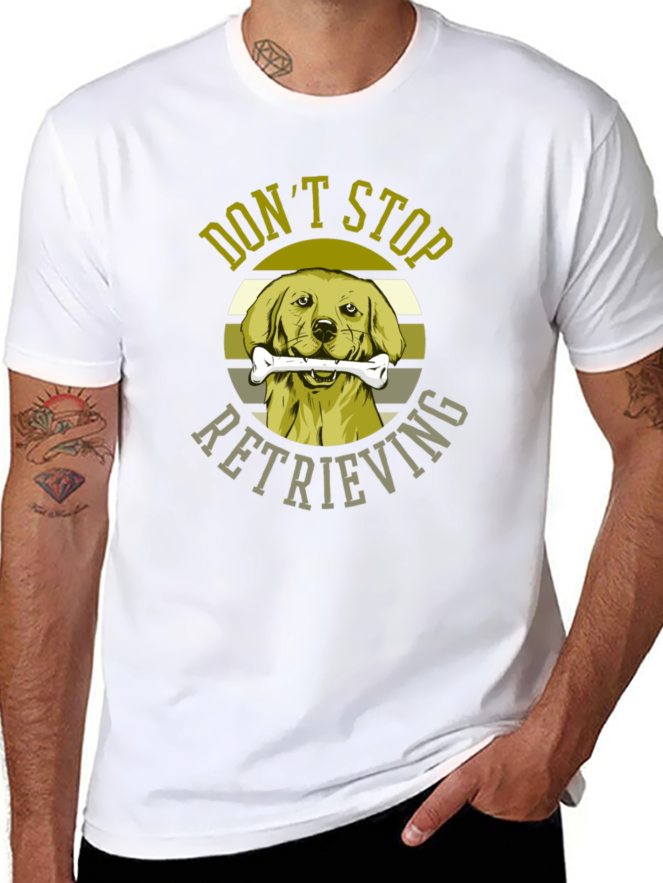 Black Don't Stop Retrieving Dog Graphic T-Shirt view 8