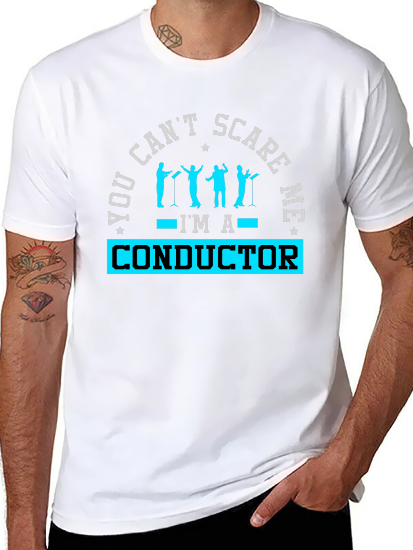 Black Conductor T-Shirt - You Can't Scare Me! view 8