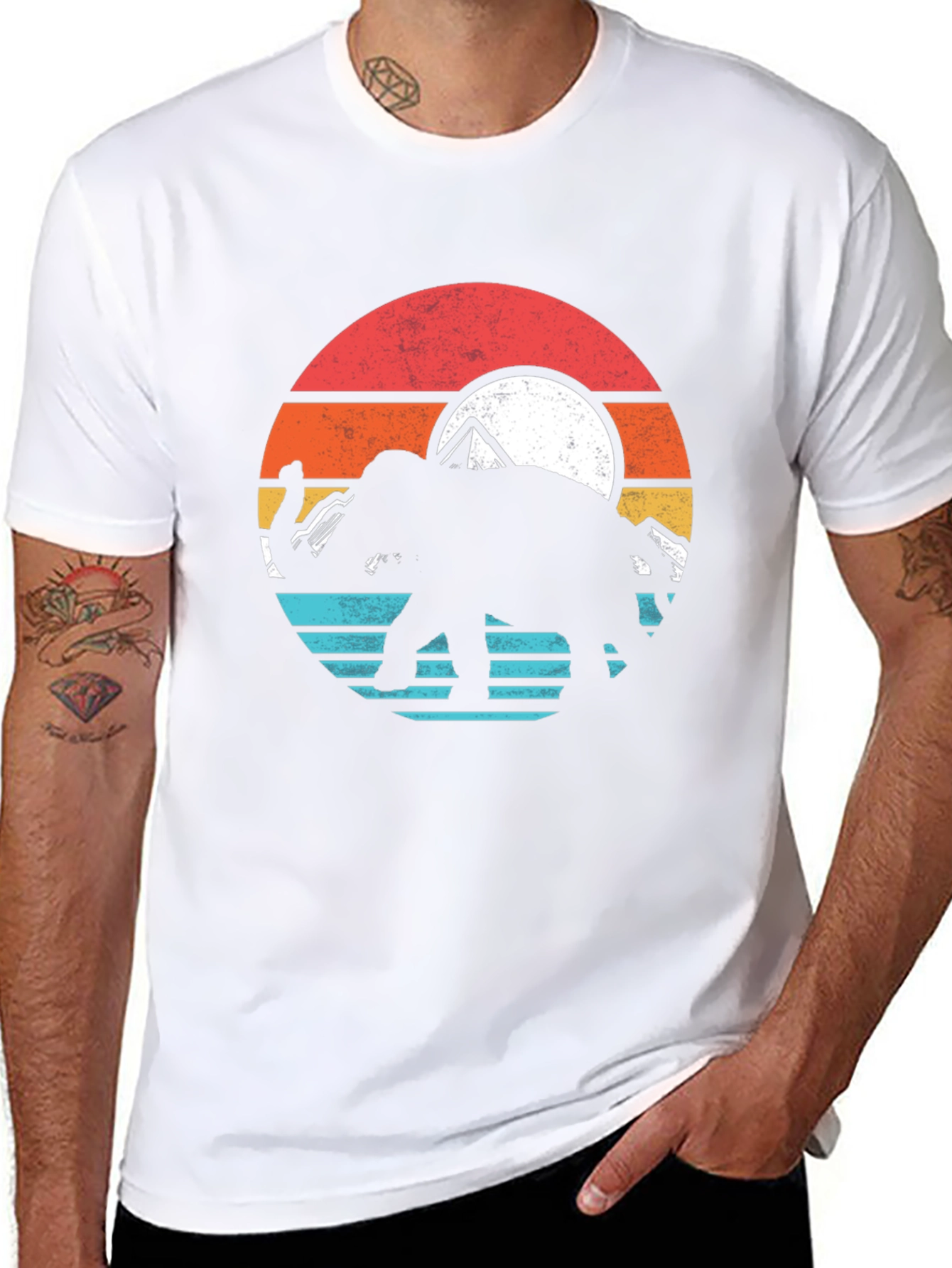 Black Elephant Sunset Graphic Tee - Nature T-Shirt view 8