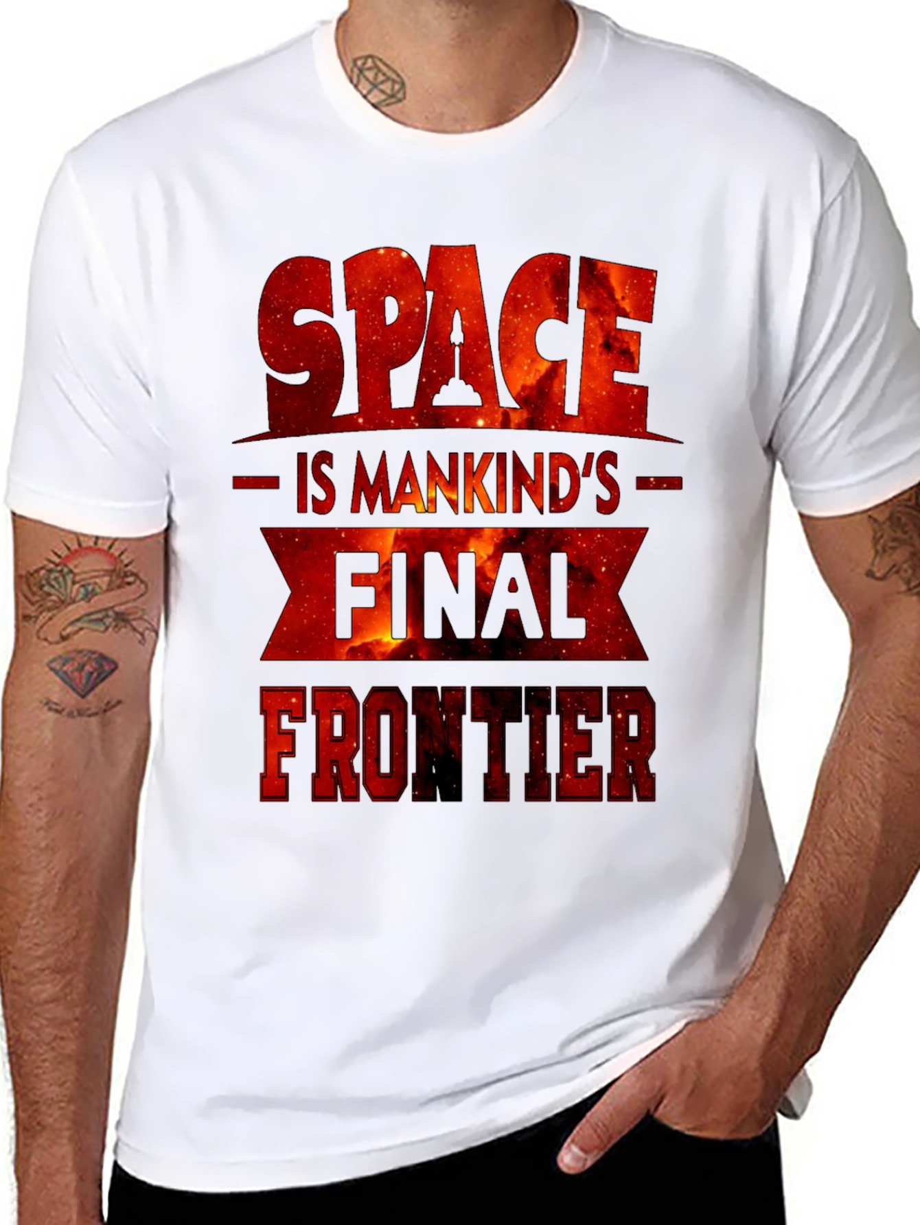 Black Space is Mankind's Final Frontier Graphic Tee view 8
