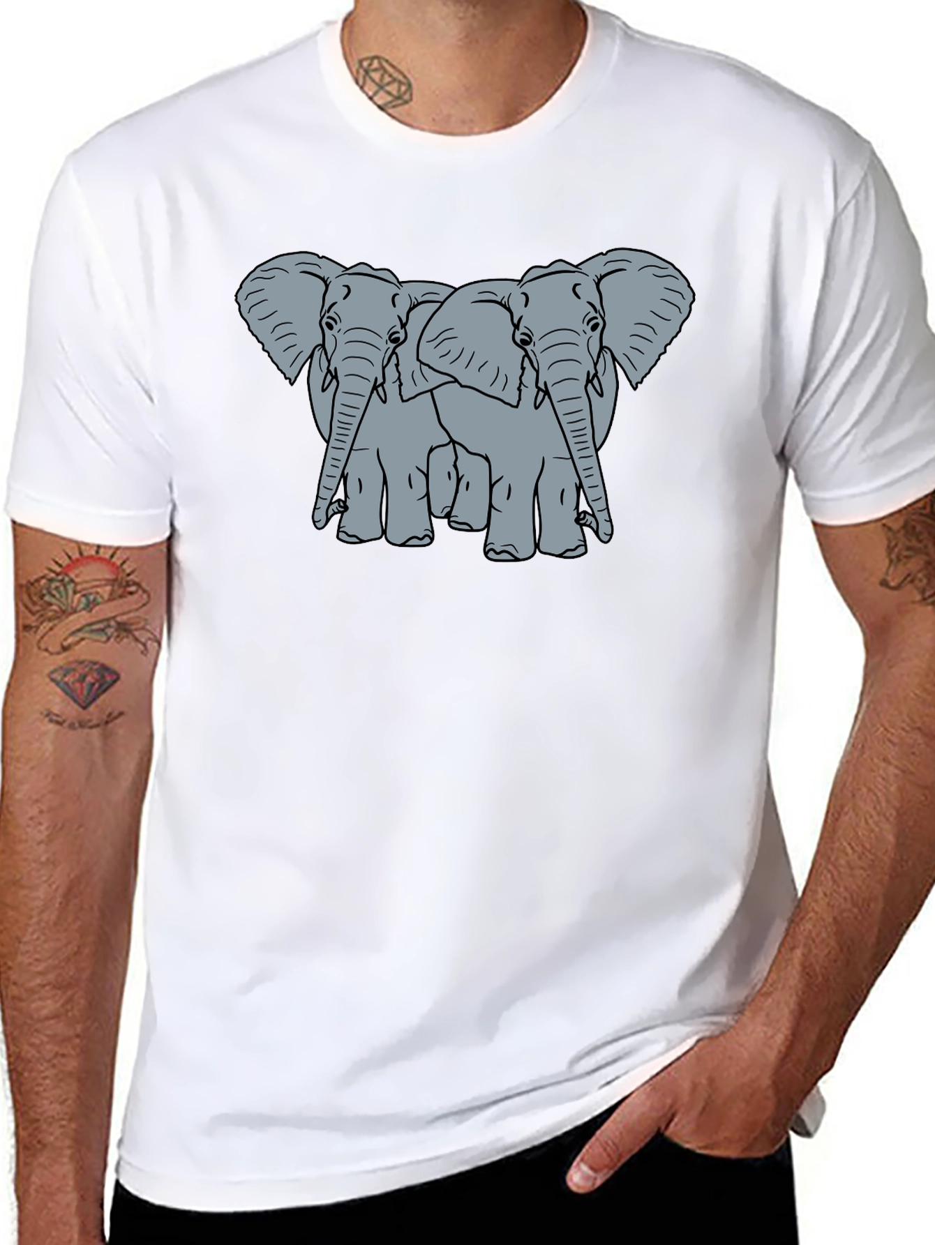 Black Elephant Graphic Tee - Black Cotton Blend view 8