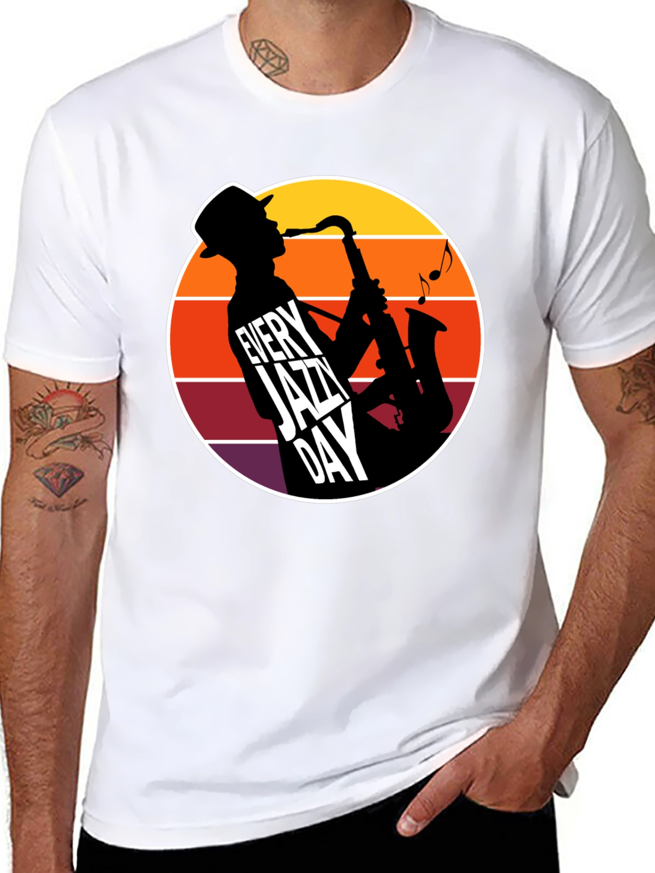 Black Every Jazz Day T-Shirt - Music Lover Tee view 8