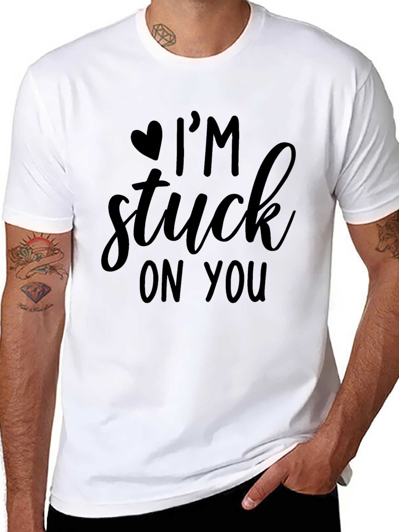 Black I'm Stuck On You Black Graphic Tee view 8