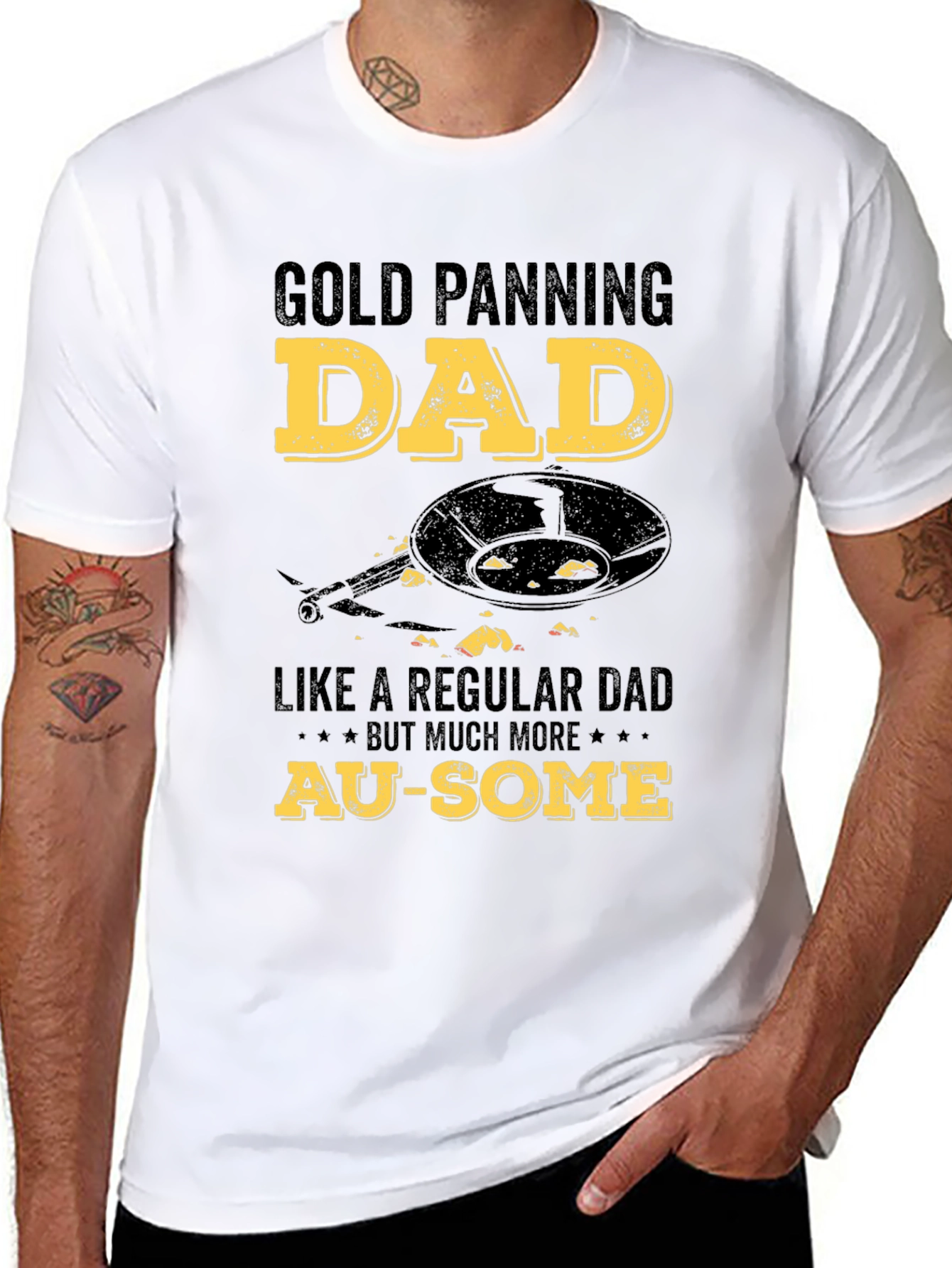 Black Gold Panning Dad T-Shirt - Au-Some Gift for Gold Miners view 8