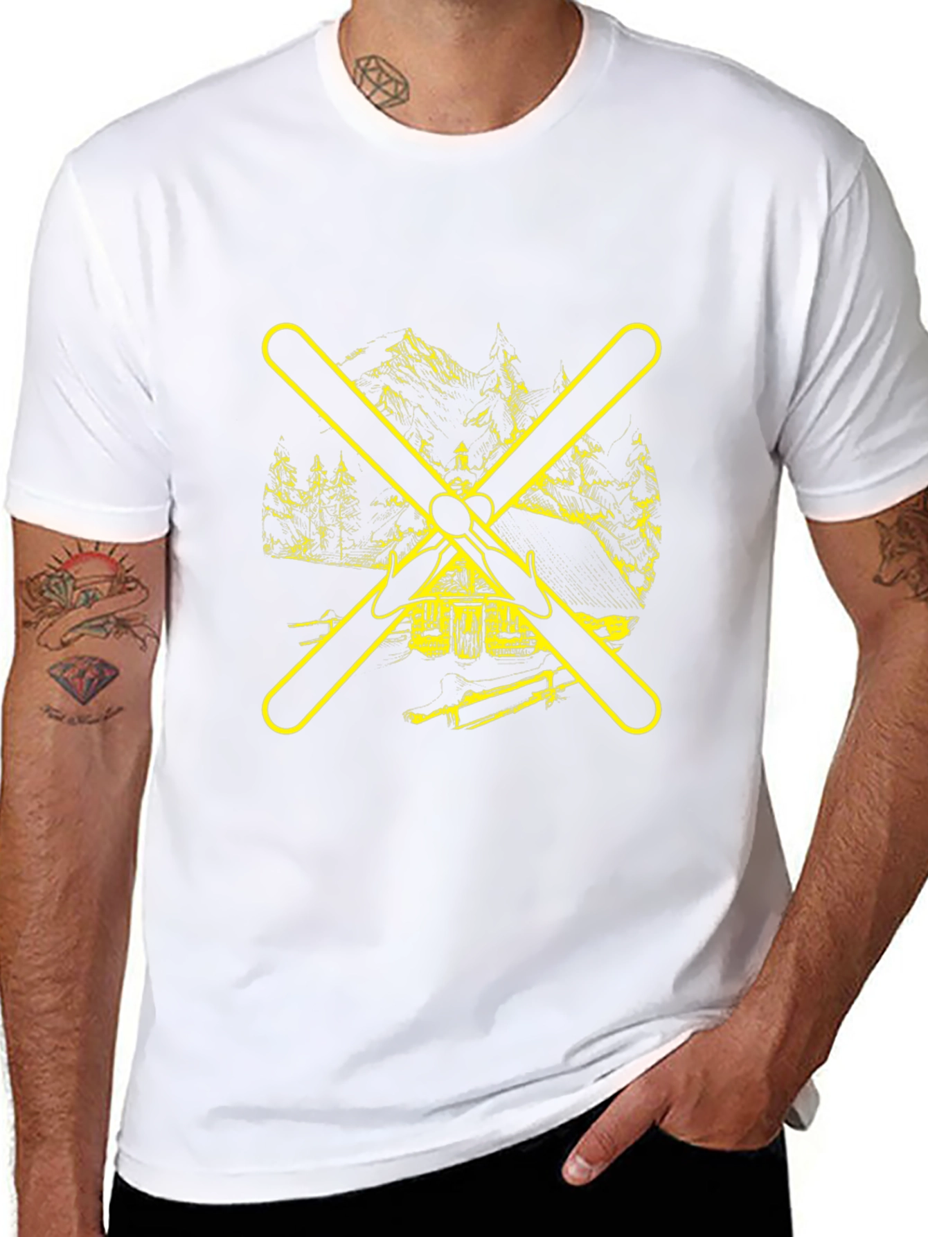 Black Ski Lodge Graphic Tee view 8