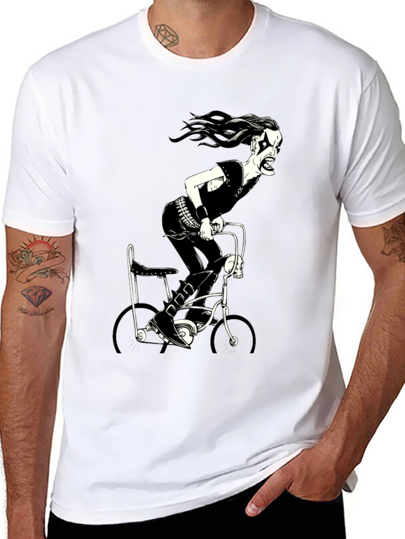 Black Black Metal Bike Rider Graphic T-Shirt view 8