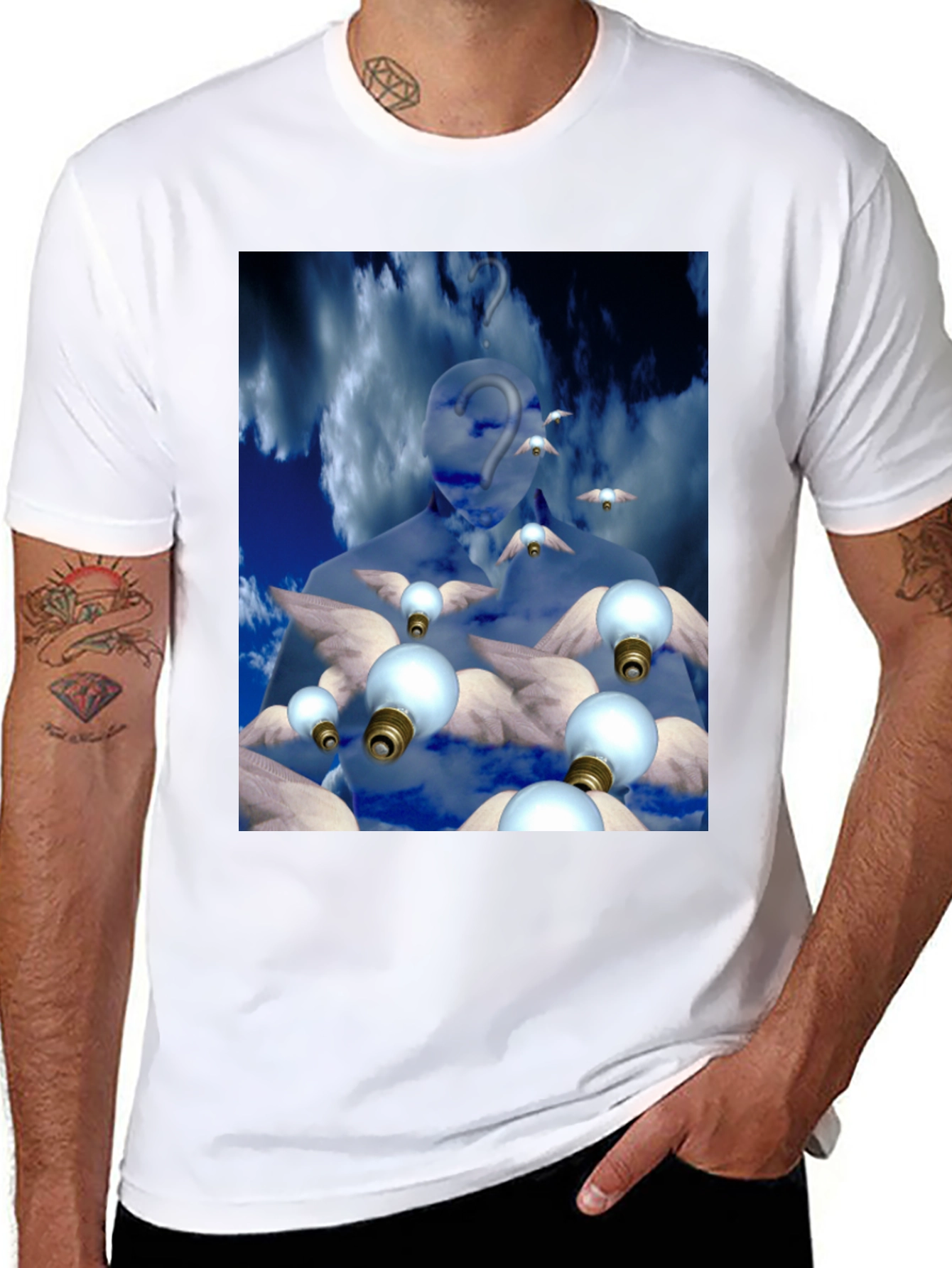 Black Surreal Dreamscape Graphic Tee view 8