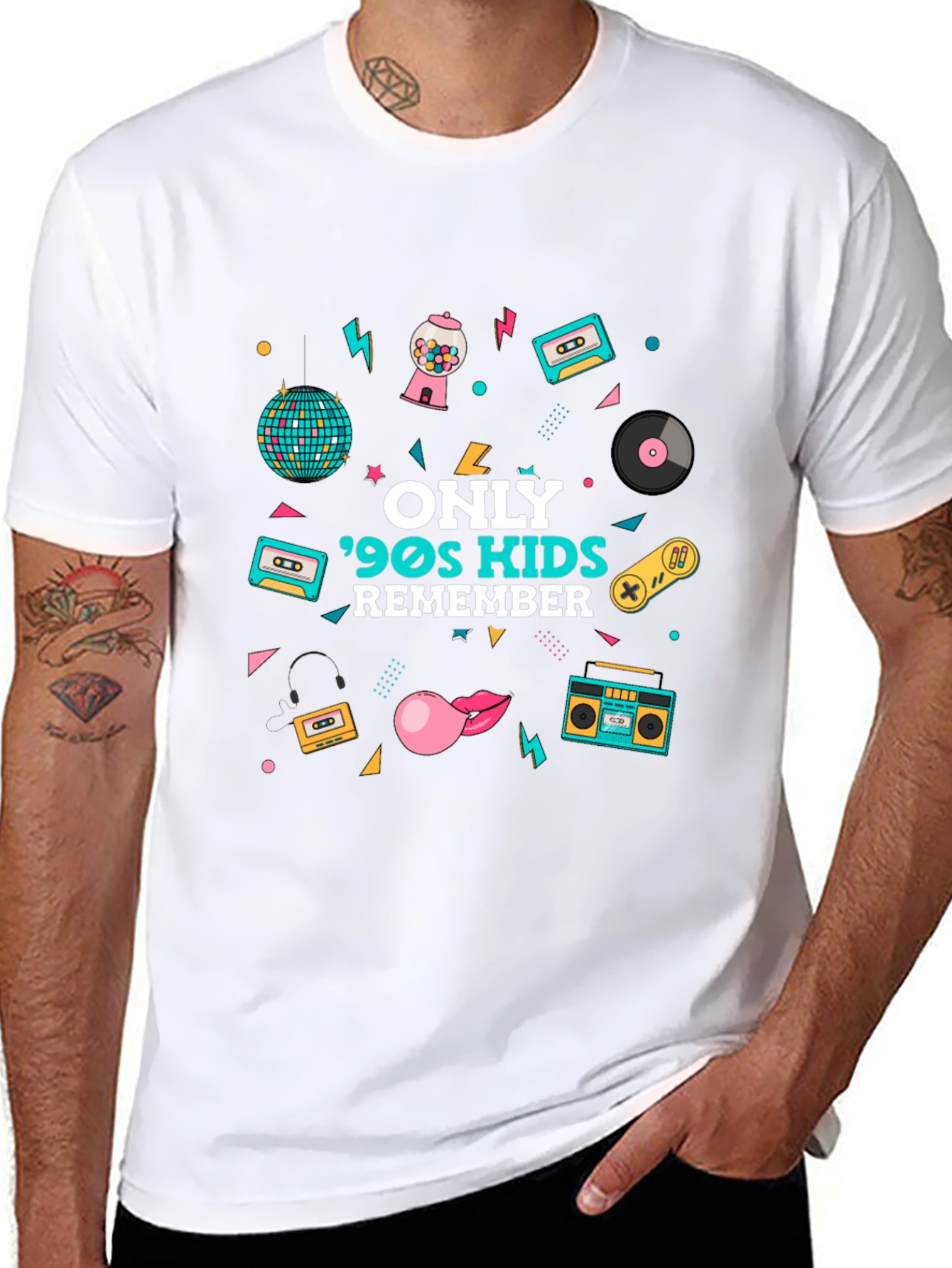 Black 90s Kids Remember Graphic T-Shirt view 8