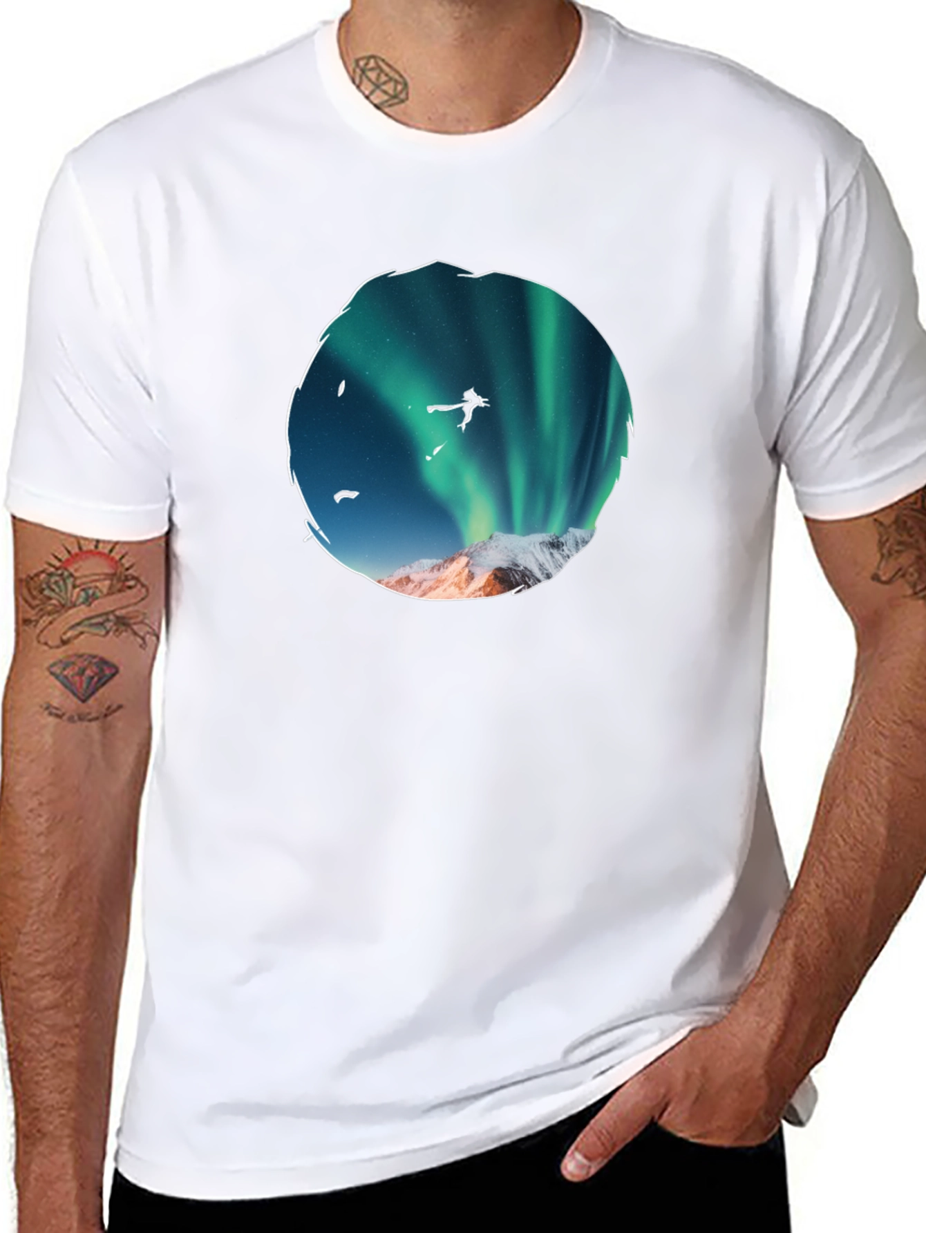 Aurora Skydiver Graphic Tee - Black - 8