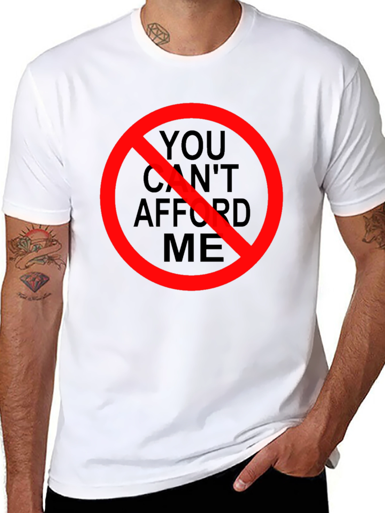 Black You Can't Afford Me T-Shirt - Black Graphic Tee view 8