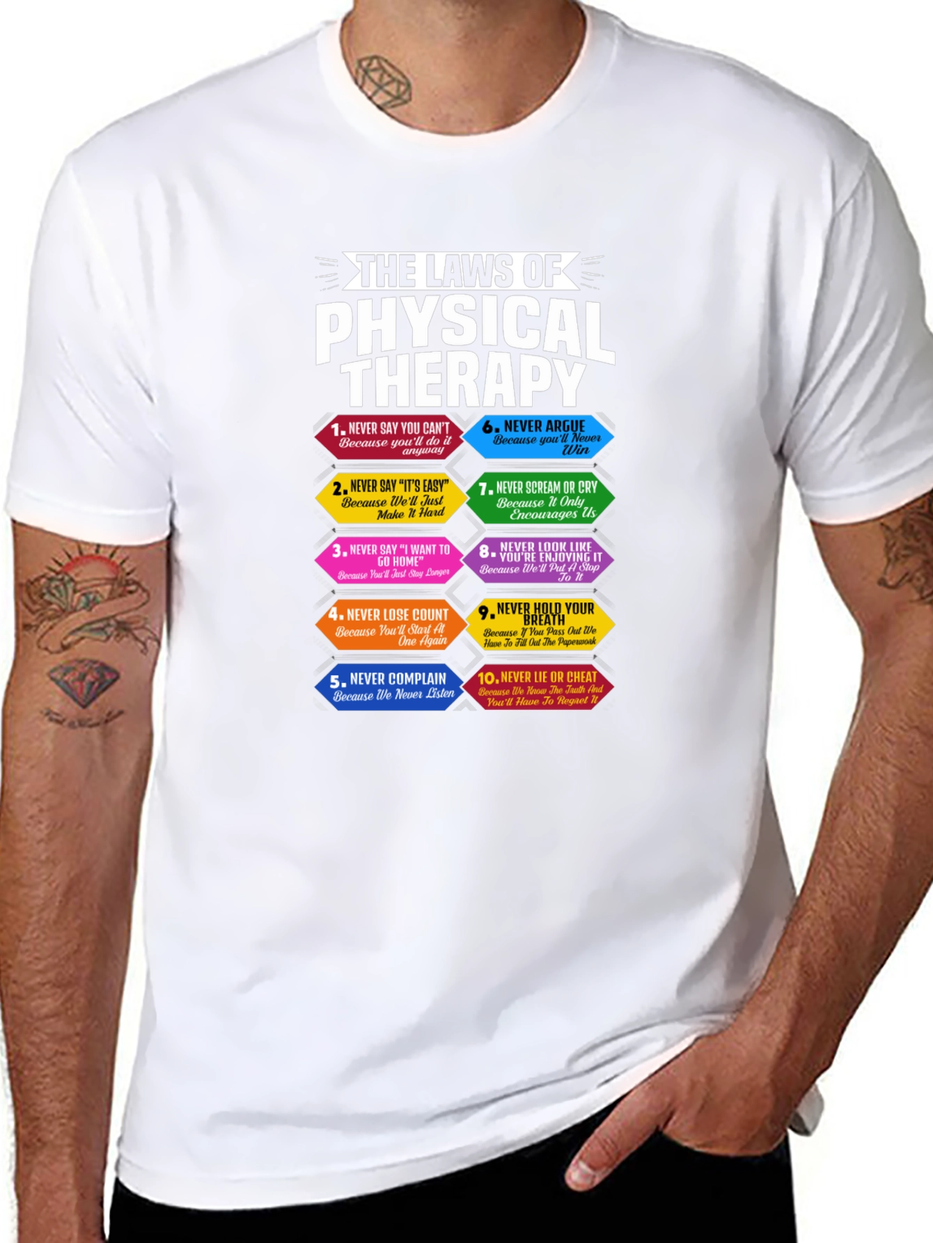 Black Physical Therapy Laws T-Shirt Funny PT Gift view 8