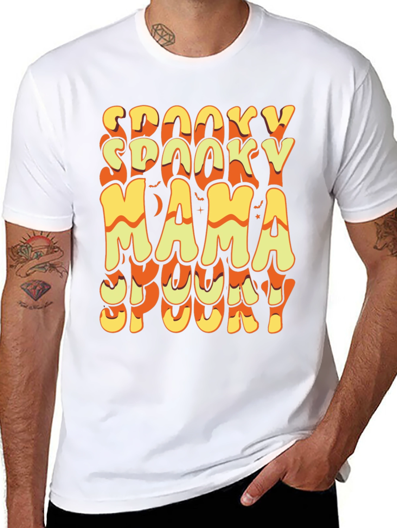 Black Spooky Mama Halloween T-Shirt view 8
