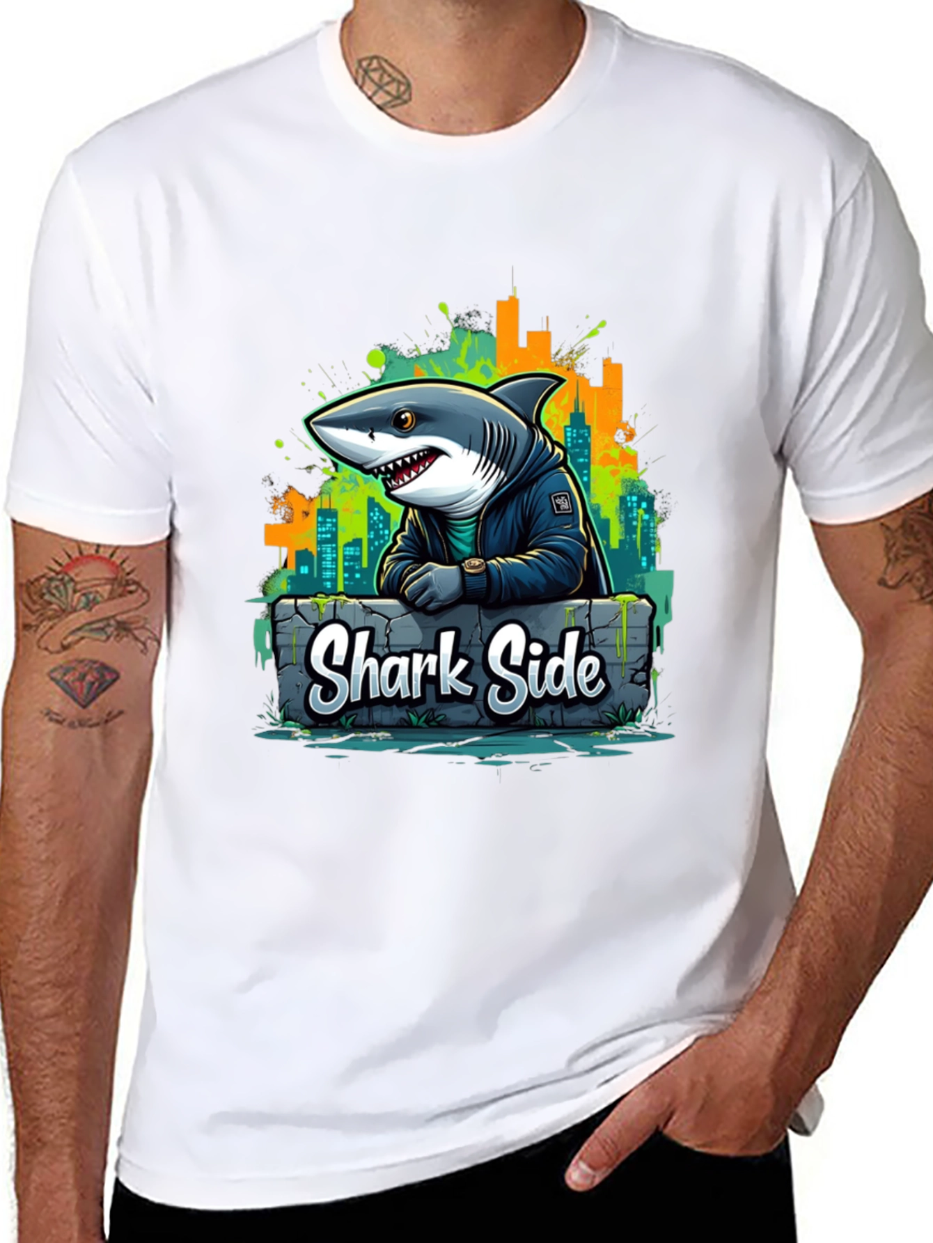 Shark Side T-Shirt: Urban Cool - 8