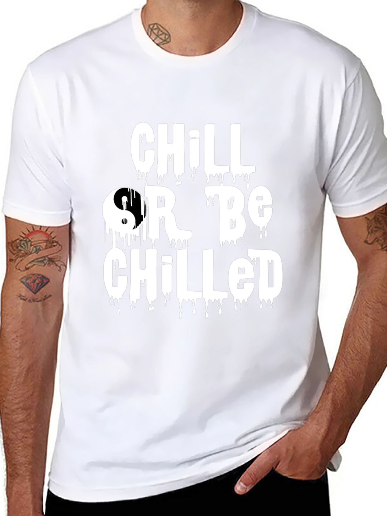 Black Chill Or Be Chilled Graphic Tee view 8