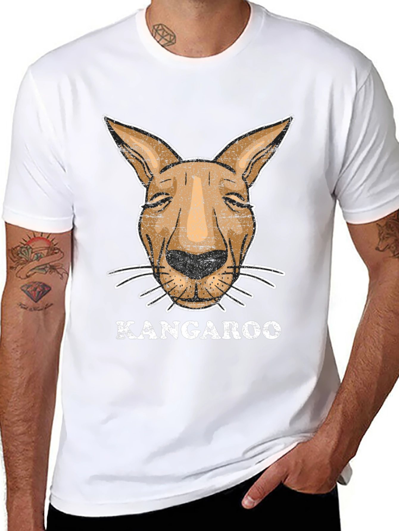Black Kangaroo Graphic Tee - Novelty Animal Design view 8