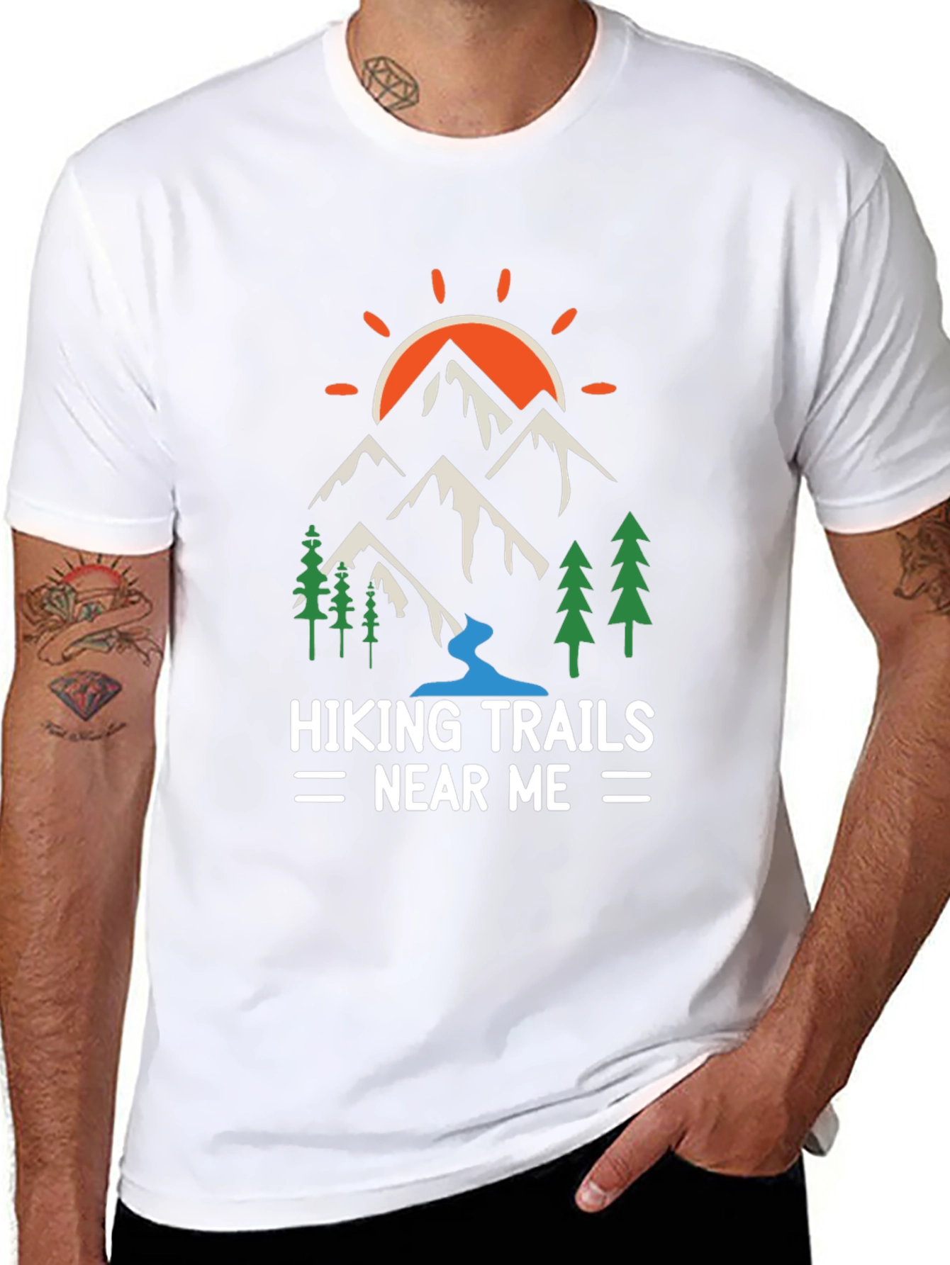 Black Hiking Trails Graphic Tee view 8