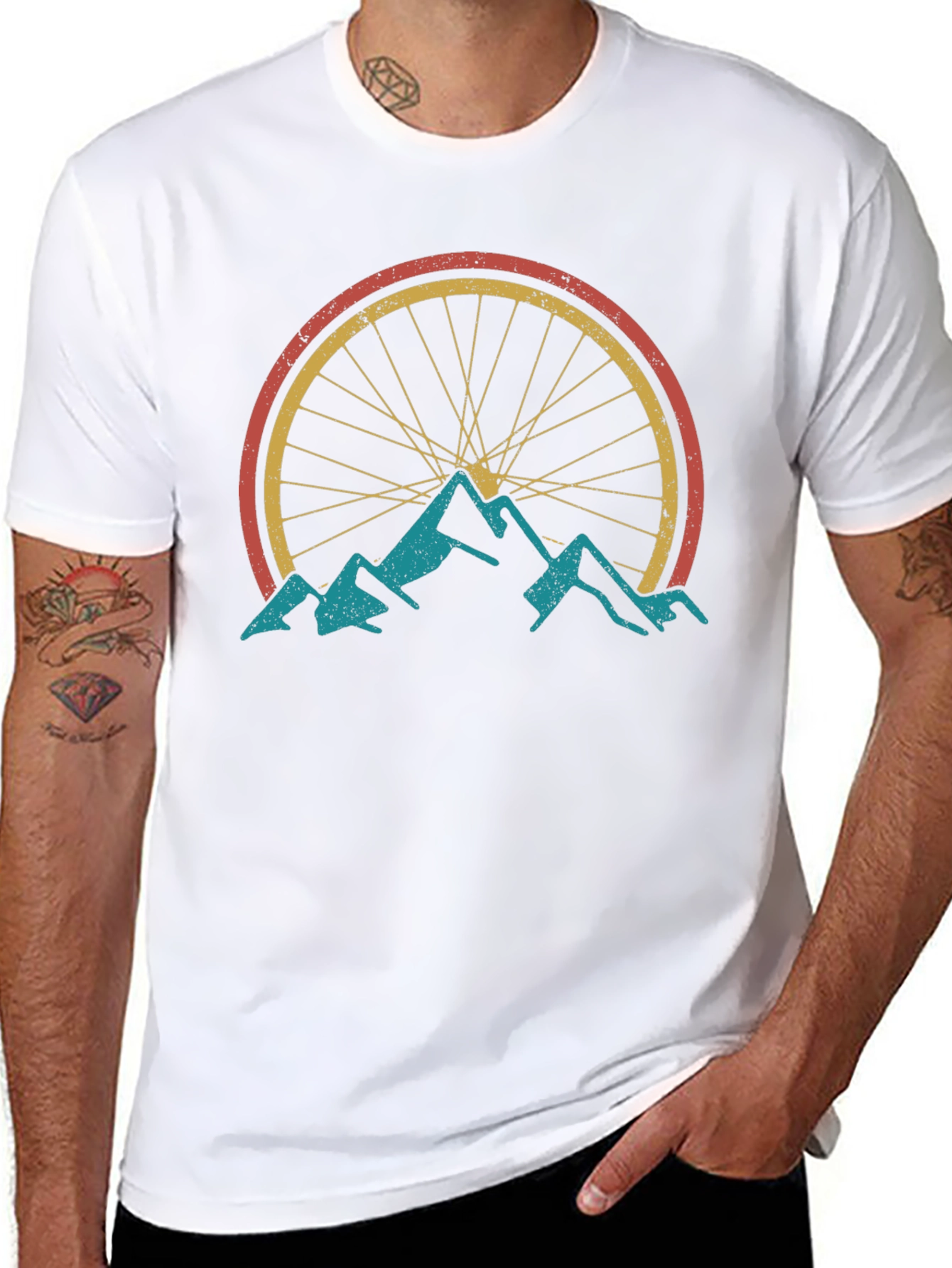 Black Mountain Bike Graphic Tee - Vintage Style view 8