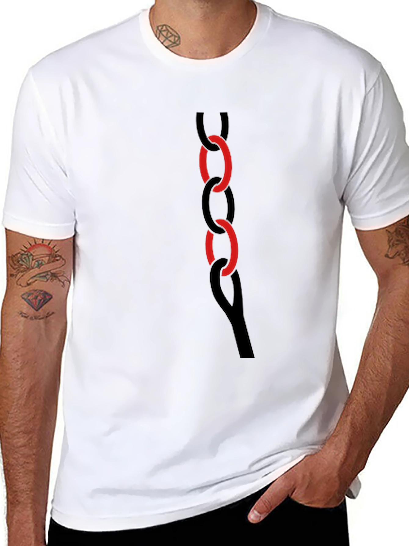 Black Black Chain Link Graphic Tee view 8