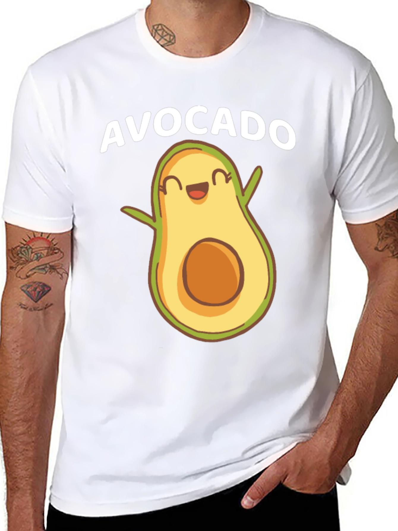 Black Funny Avocado Graphic Tee - Black view 8
