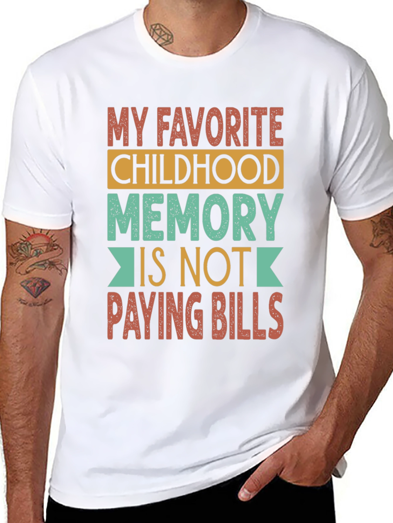 Black Funny Childhood Memory T-Shirt - Not Paying Bills view 8
