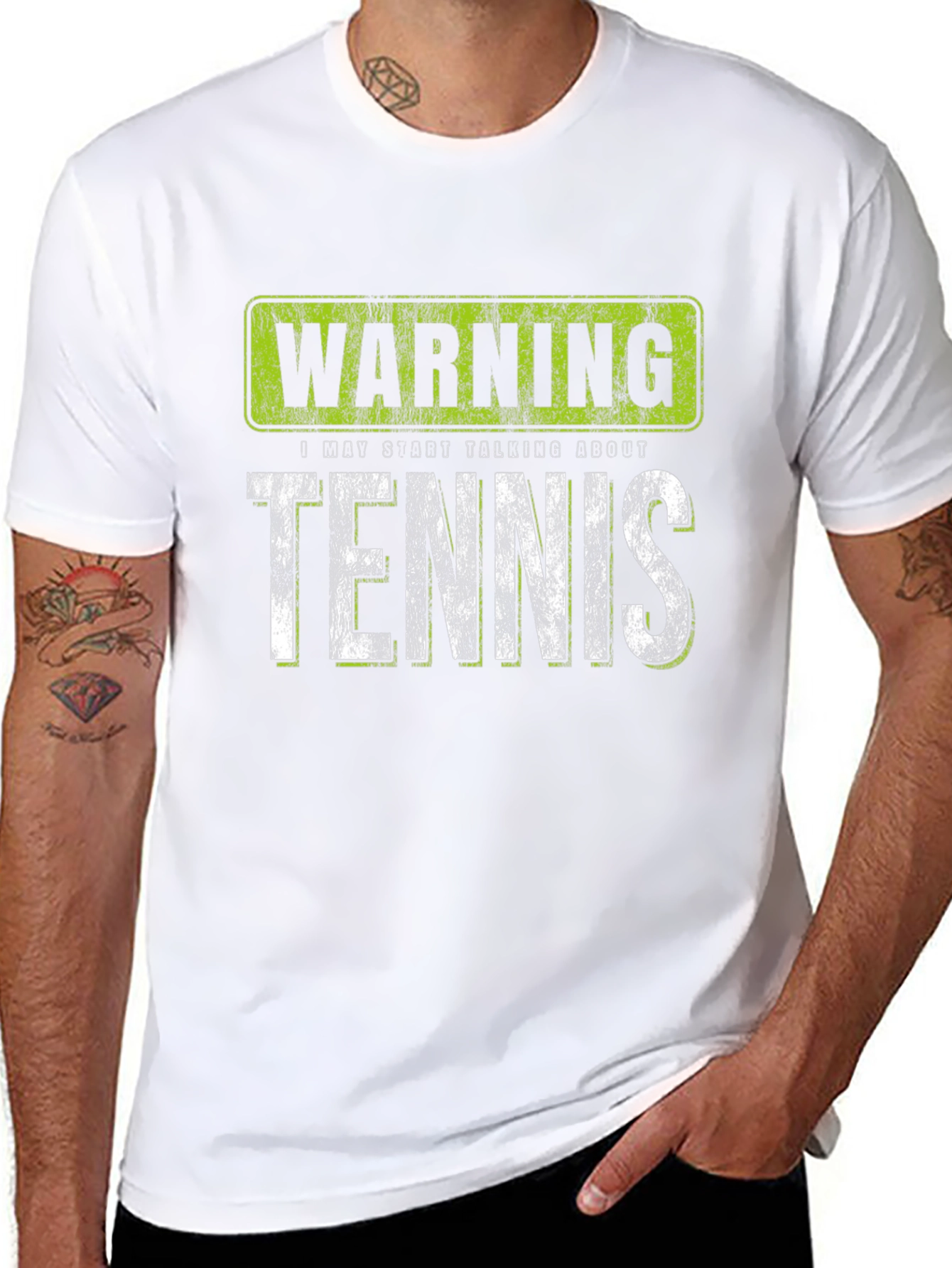 Black Warning: May Start Talking About Tennis T-Shirt view 8