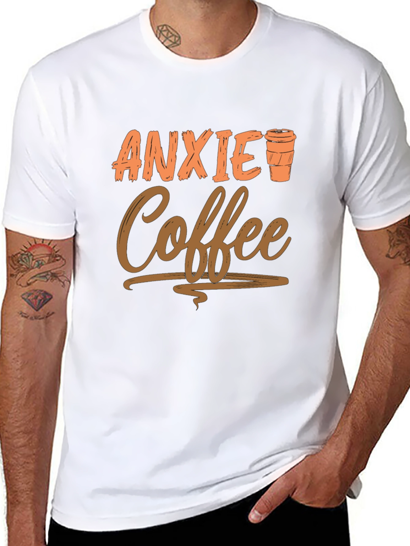 Black Anxiety Coffee Graphic Tee - Relaxed Style view 8