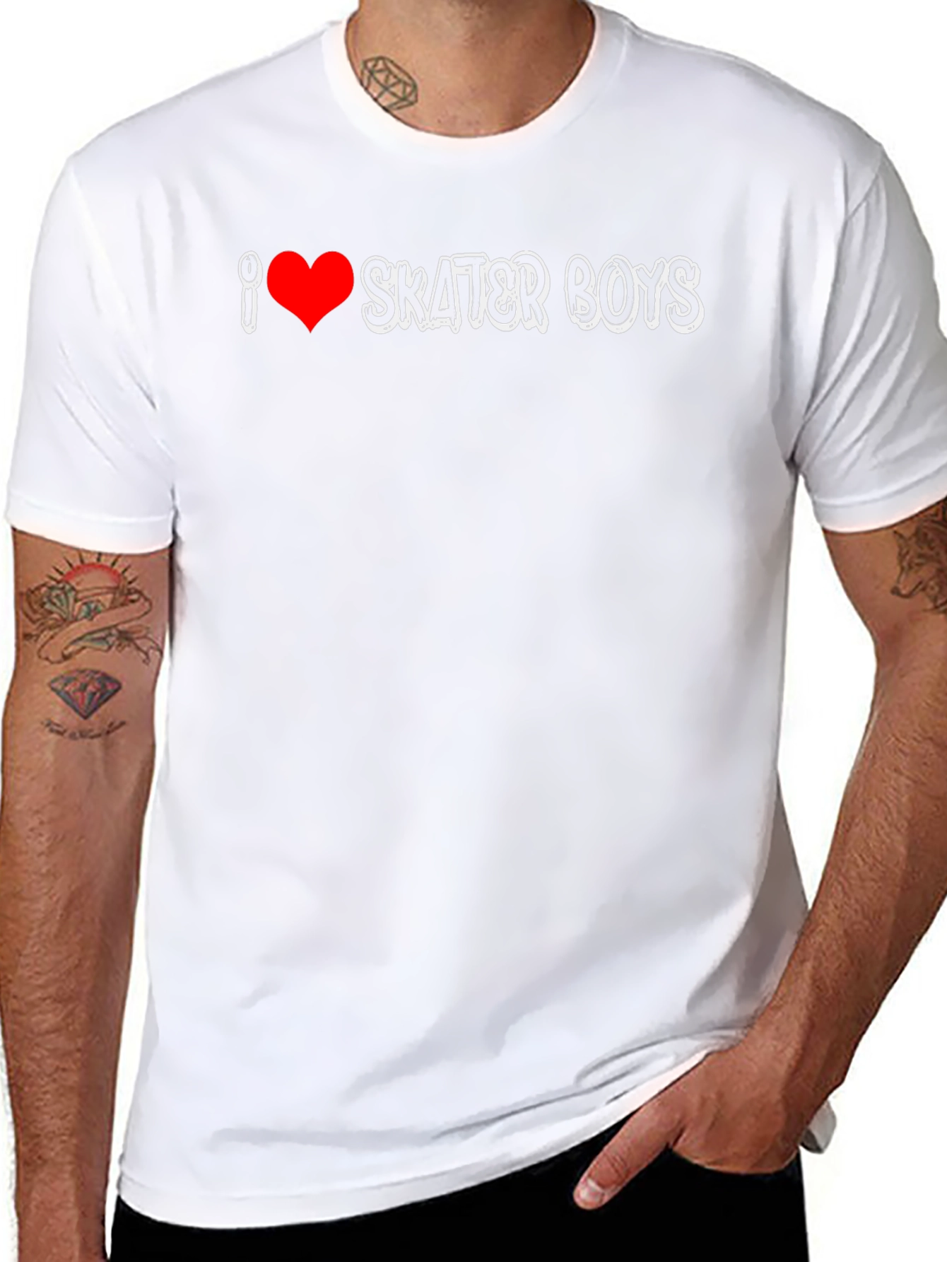 Black I Heart Skater Boys Black T-Shirt view 8