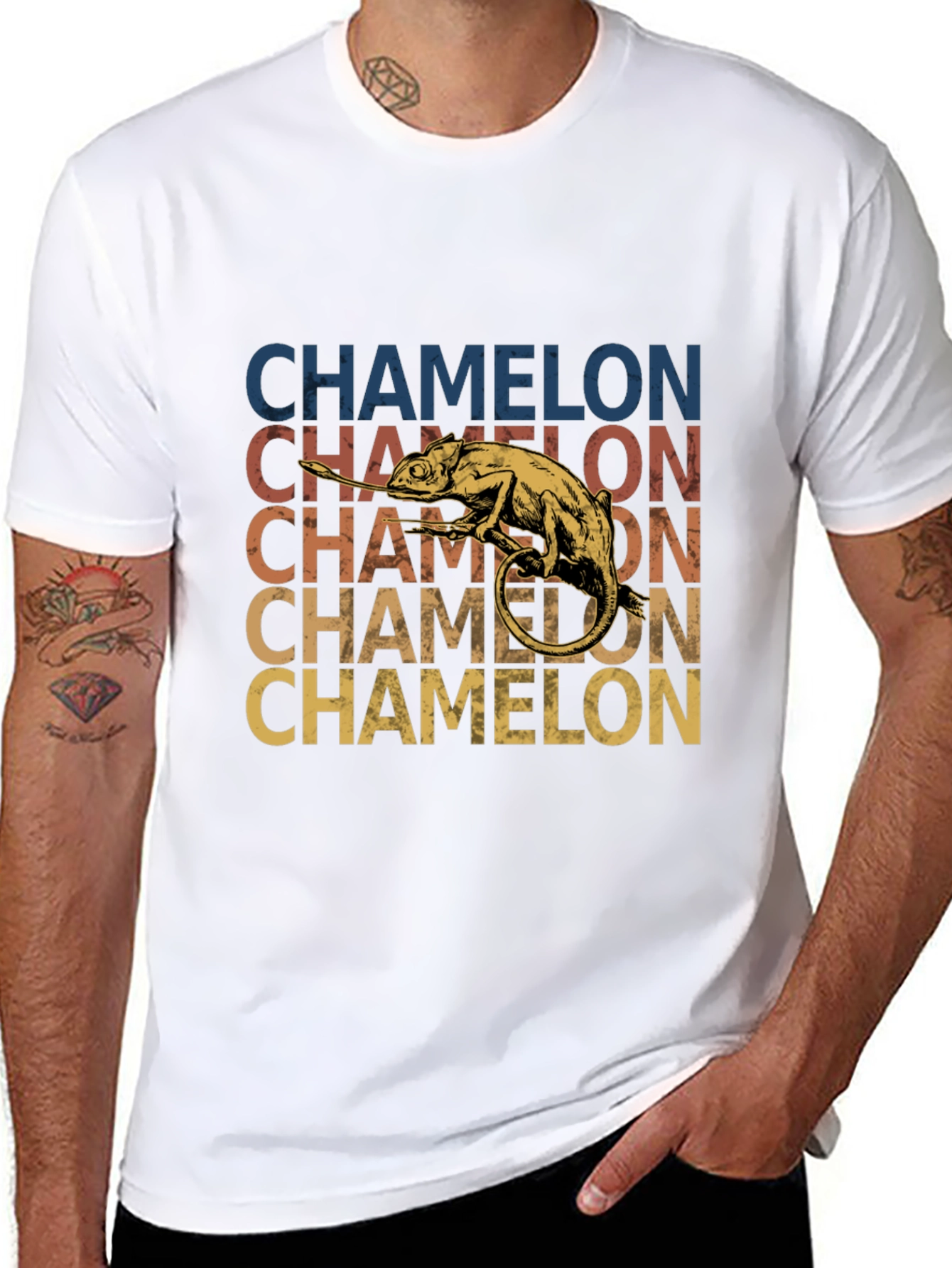 Black Chameleon Graphic Tee - Retro Style view 8