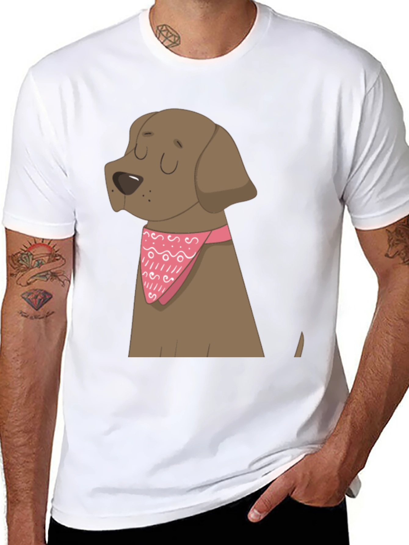 Black Dog Graphic T-Shirt, Black Cotton Blend view 8