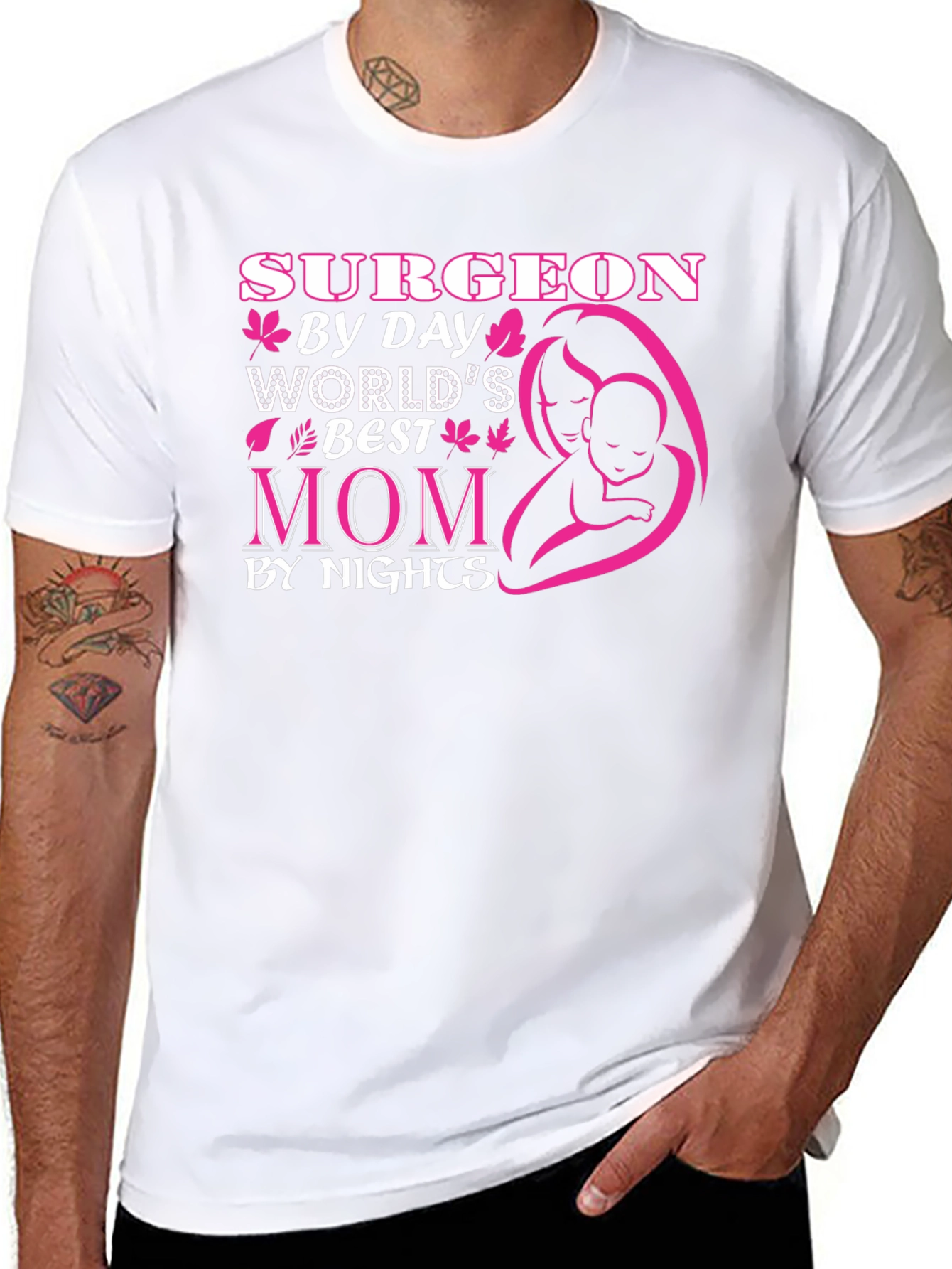 Black Surgeon Mom T-Shirt - Worlds Best Mom view 8