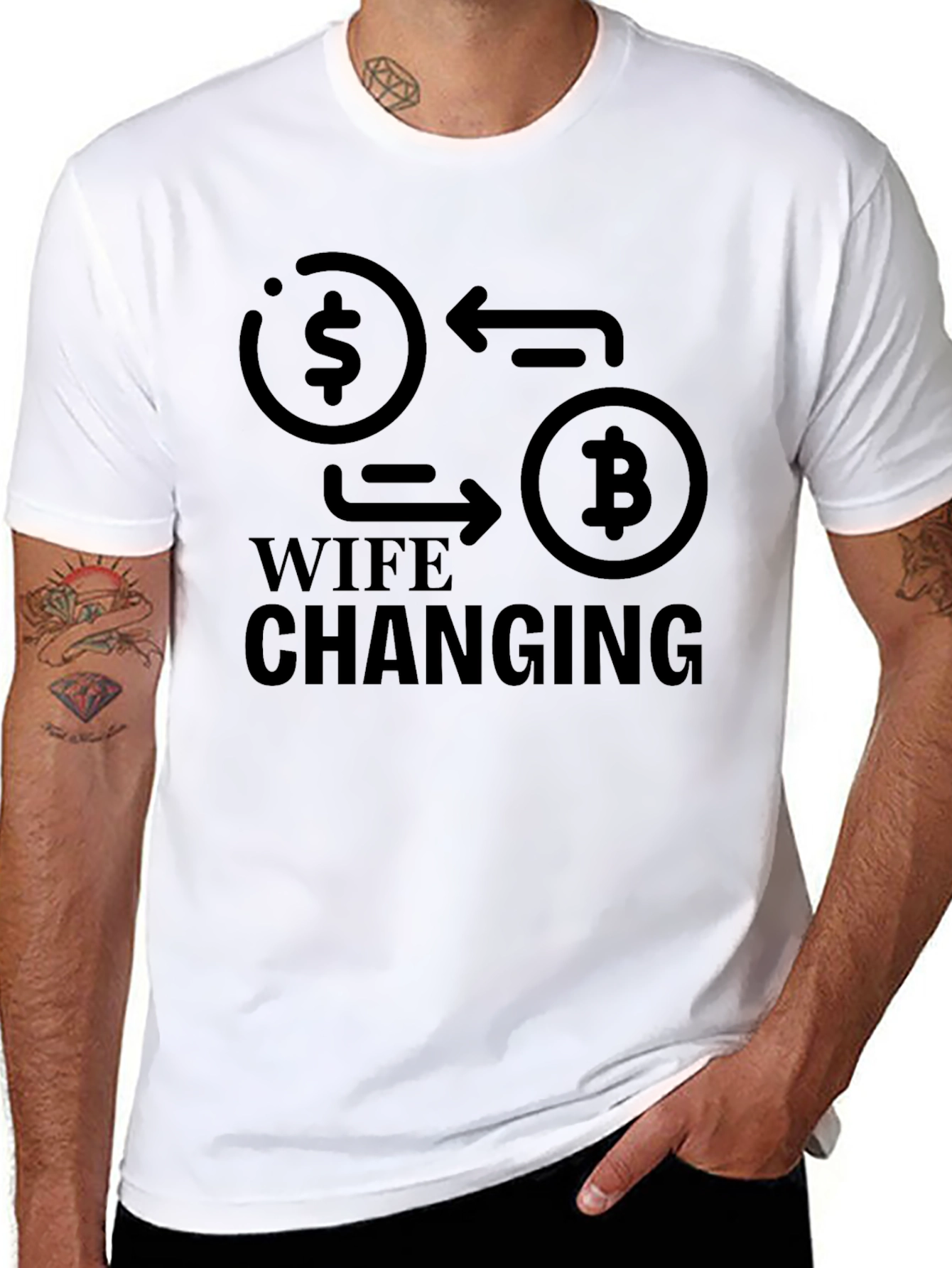 Black Wife Changing Crypto T-Shirt view 8