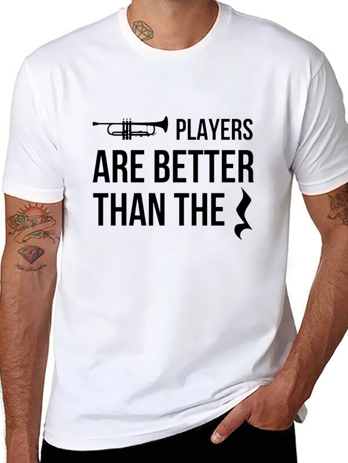 Black Trumpet Players are Better T-Shirt - Funny Musician Tee view 8