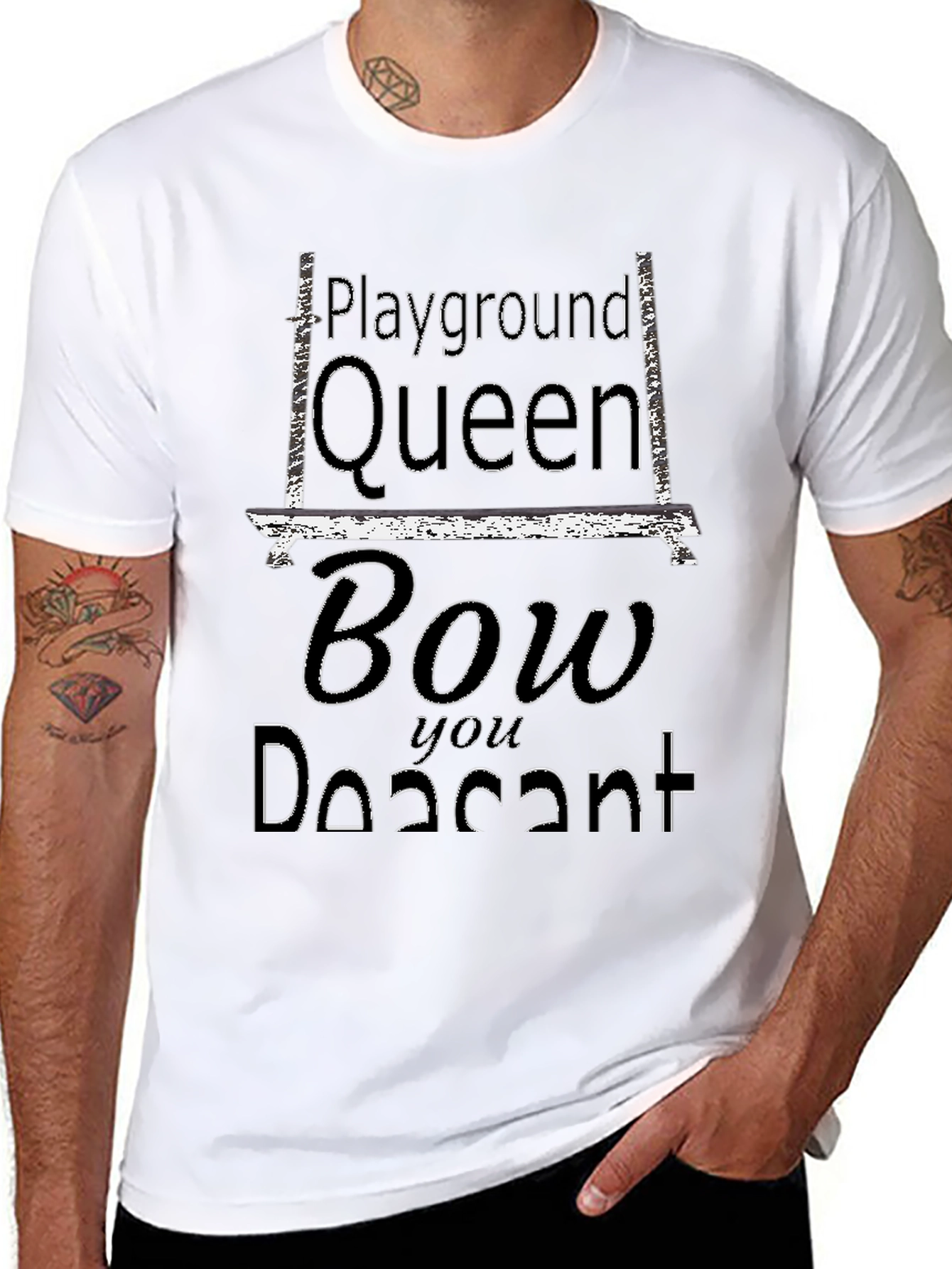 Black Playground Queen Black Graphic Tee view 8