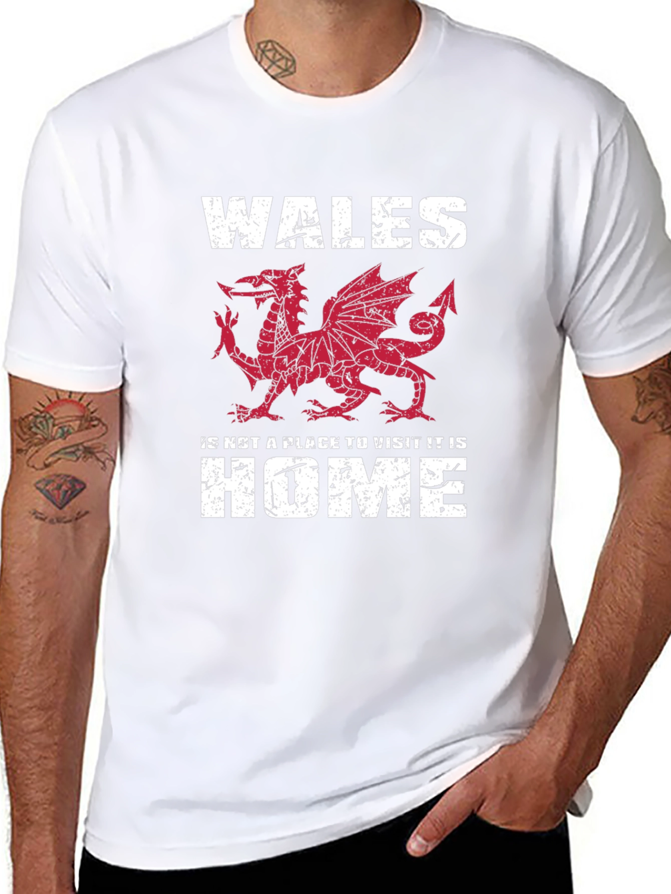 Wales Dragon Graphic T-Shirt - Welsh Pride Tee - 8