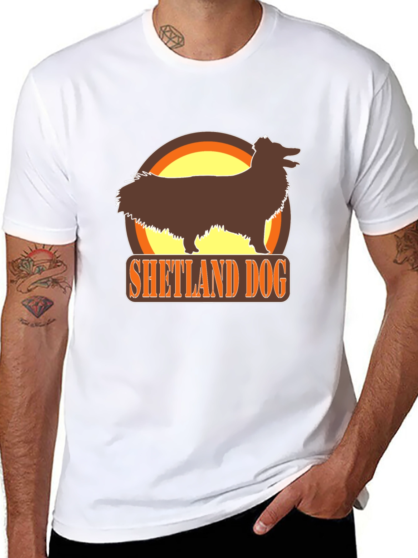 Black Shetland Dog Black T-Shirt view 8