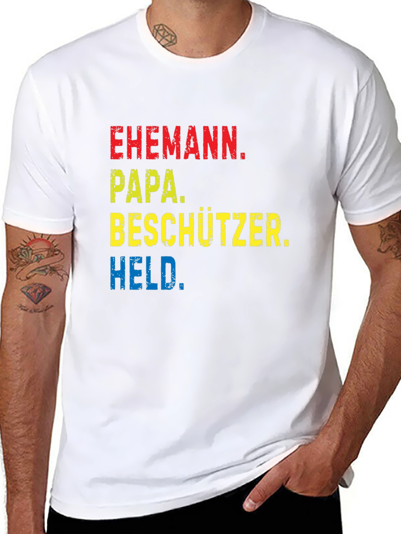Black Ehemann Papa Beschützer Held Black T-Shirt view 8