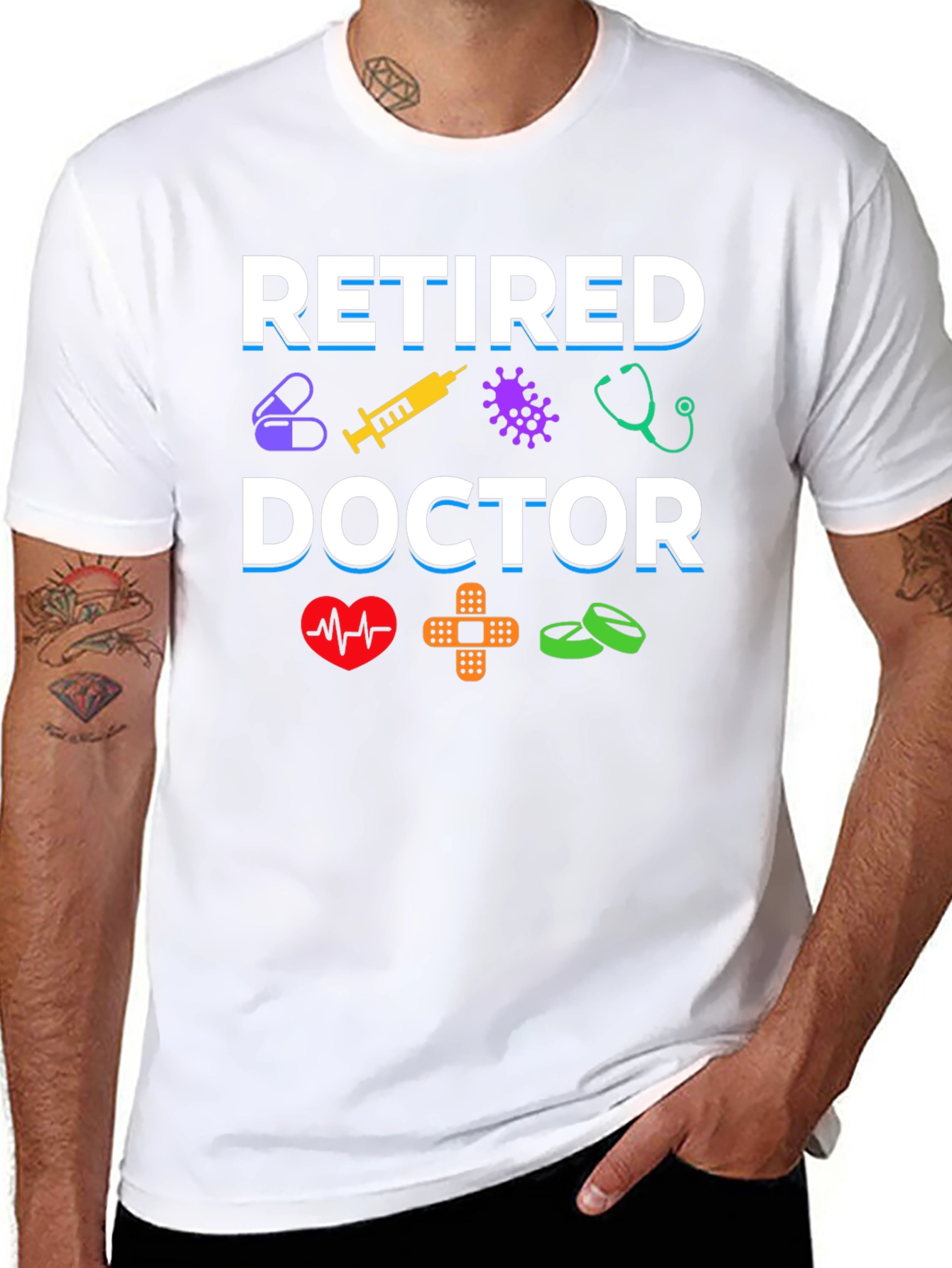 Black Retired Doctor Graphic T-Shirt view 8