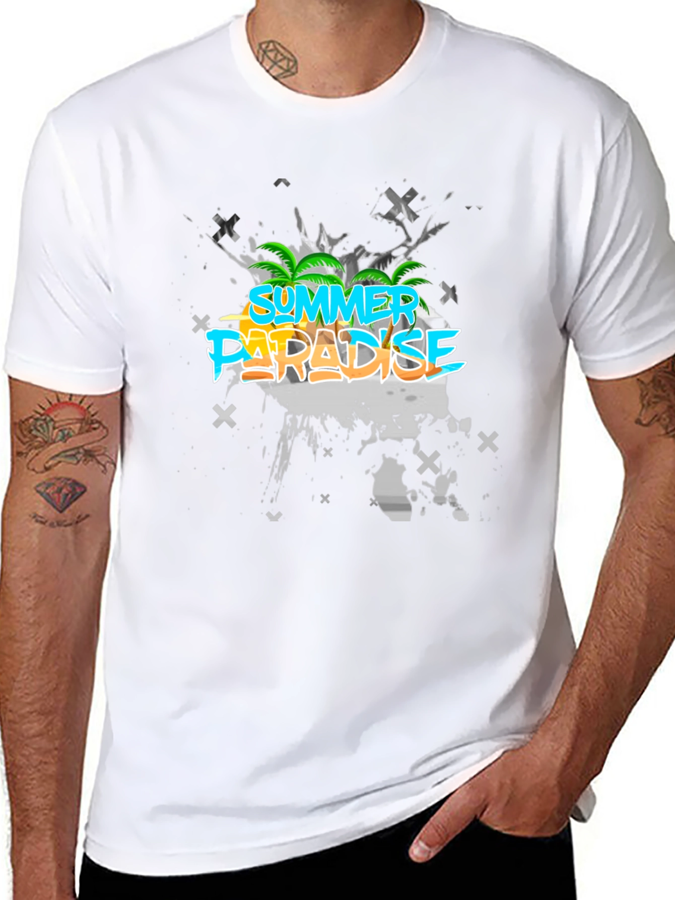 Black Summer Paradise Graphic T-Shirt view 8