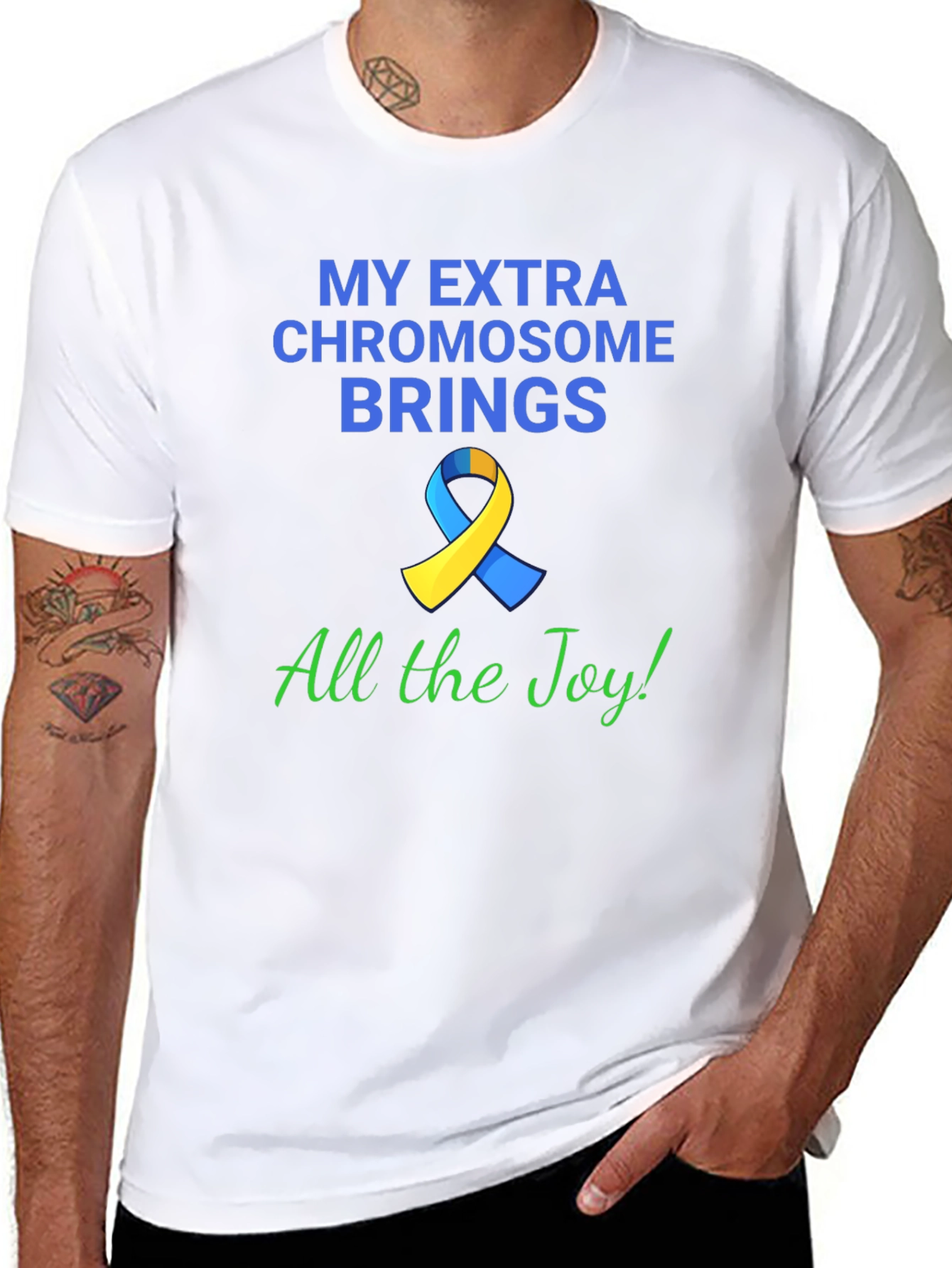 Black Extra Chromosome Brings Joy T-Shirt view 8
