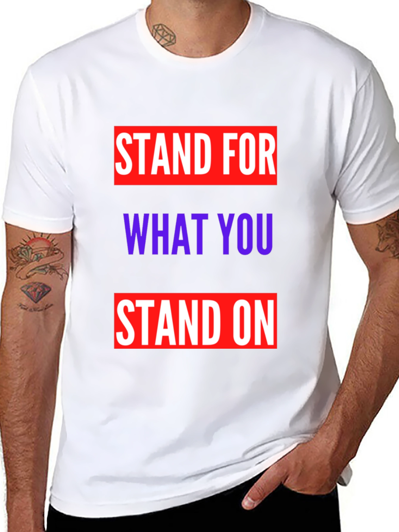 Black Stand for What You Stand On Graphic Tee view 8